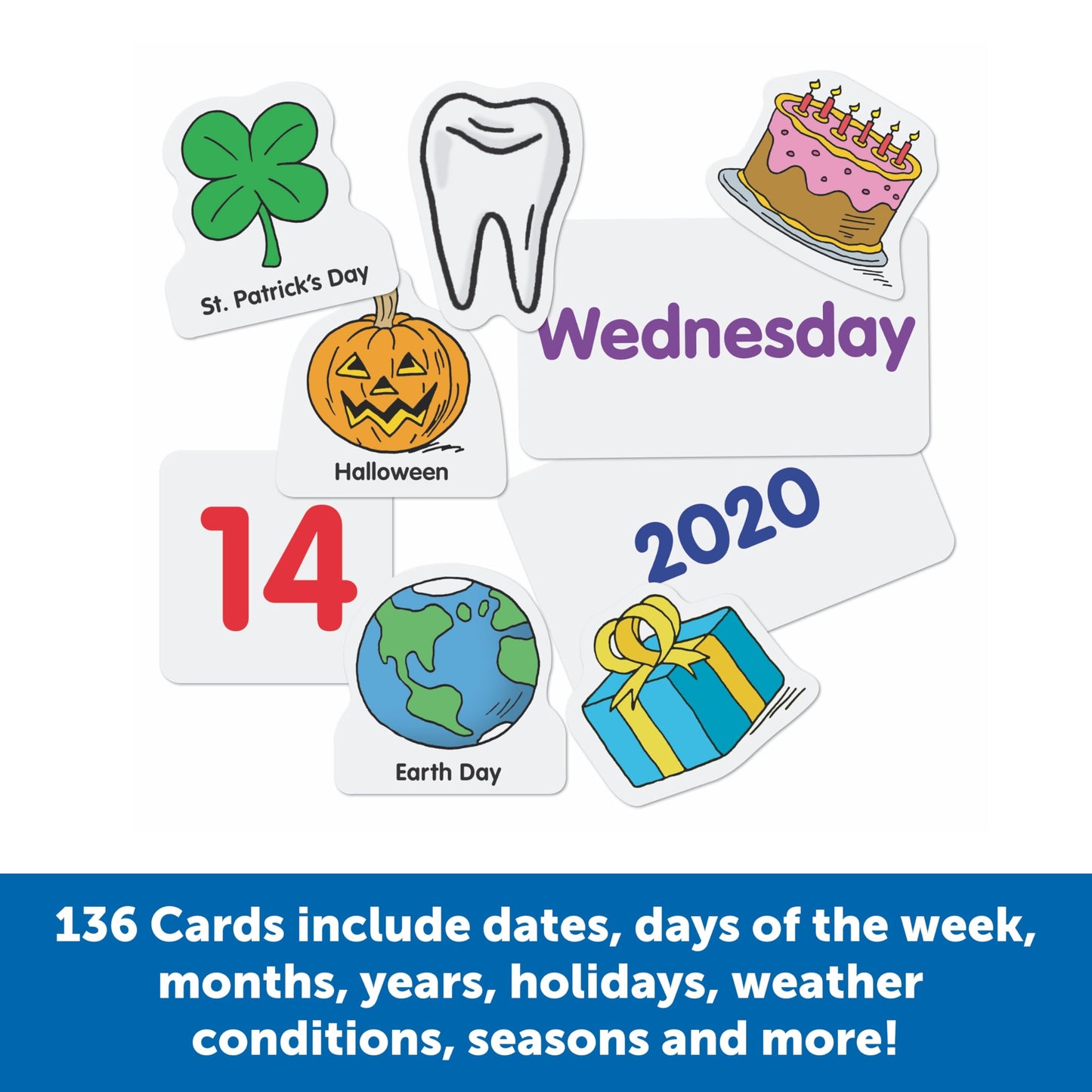 Learning Resources Calendar and Weather Pocket Chart - 136 pieces, Classroom Supplies and Organization