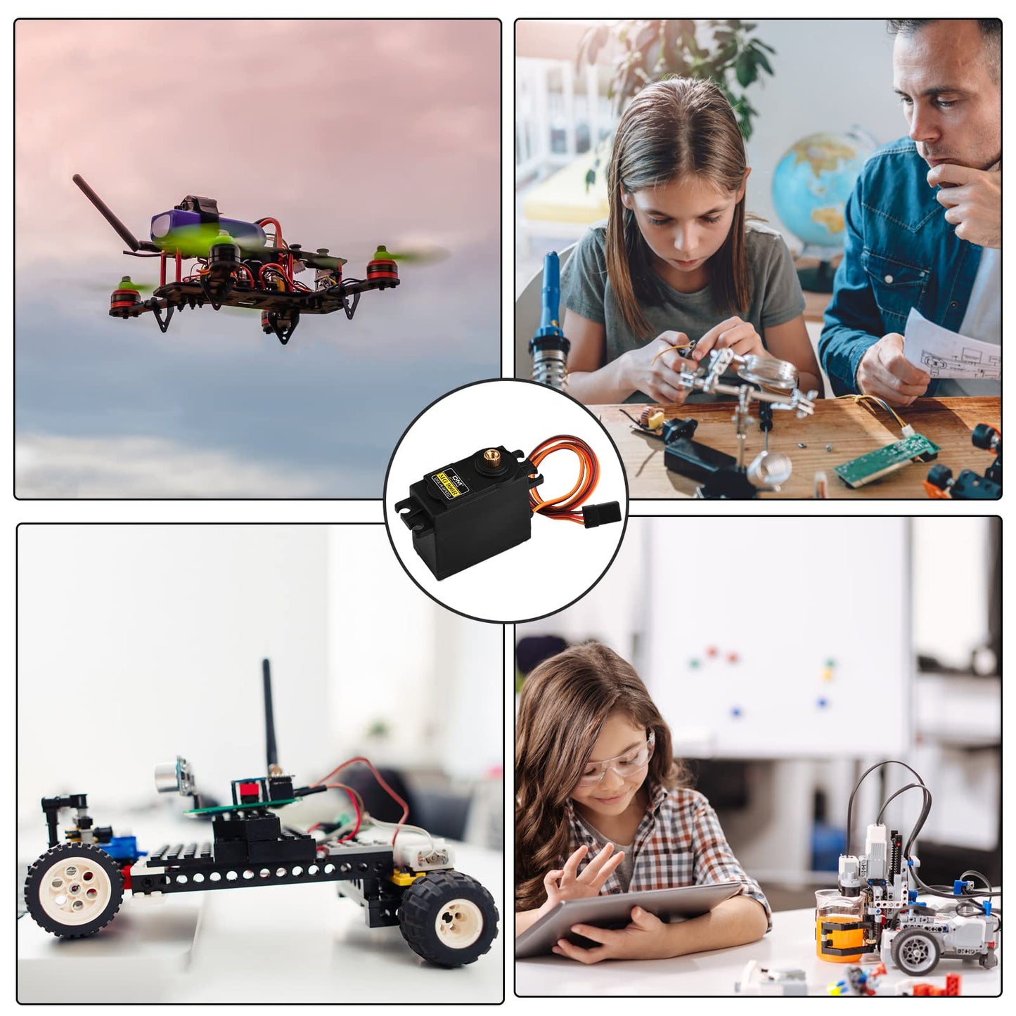 Aideepen 6-Pack MG996R Servo, Metal Gear High Speed Torque Servo Digital Servo Motor for Smart Car/Robot/Boat, Helicopter,DIY