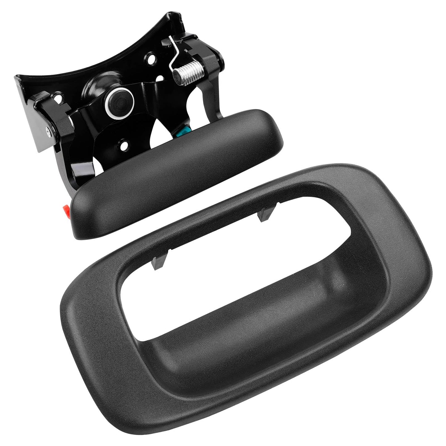 15997911 Upgraded Metal Tailgate Handle Latch, with Plastic Bezel Trim Rod Clips, Compatible with 1999-2007 Chevy Silverado GMC Sierra 1500 2500 3500, Replaces# 15228539 15228541 15228540