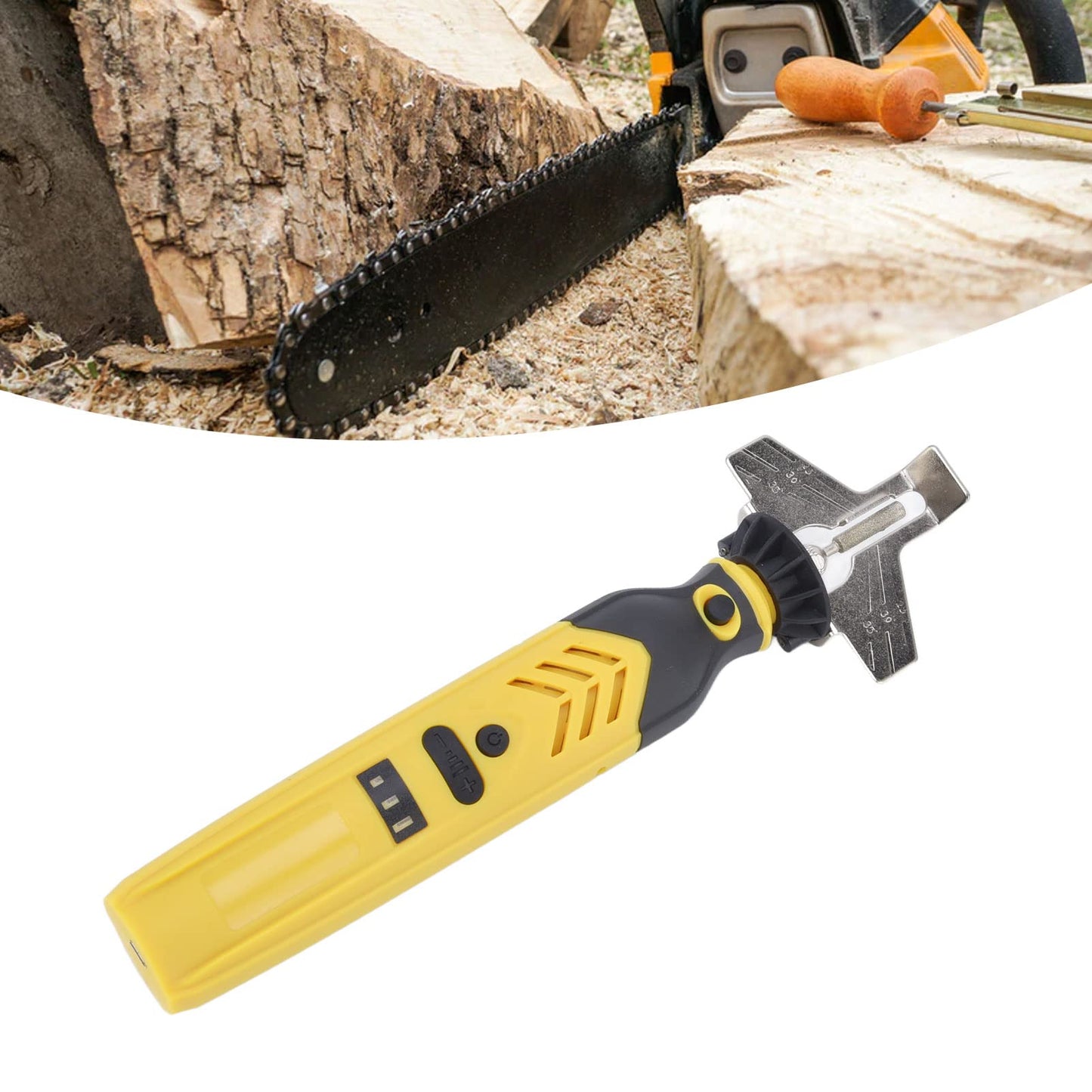 Chainsaw Sharpener, 18pcs USB Charging DC3.6V 1500mAh Portable Fast Saw Sharpener, 5000-18000r/m Electric Chainsaw Sharpener Kit with Sharpening Wheels for Most Chainsaw