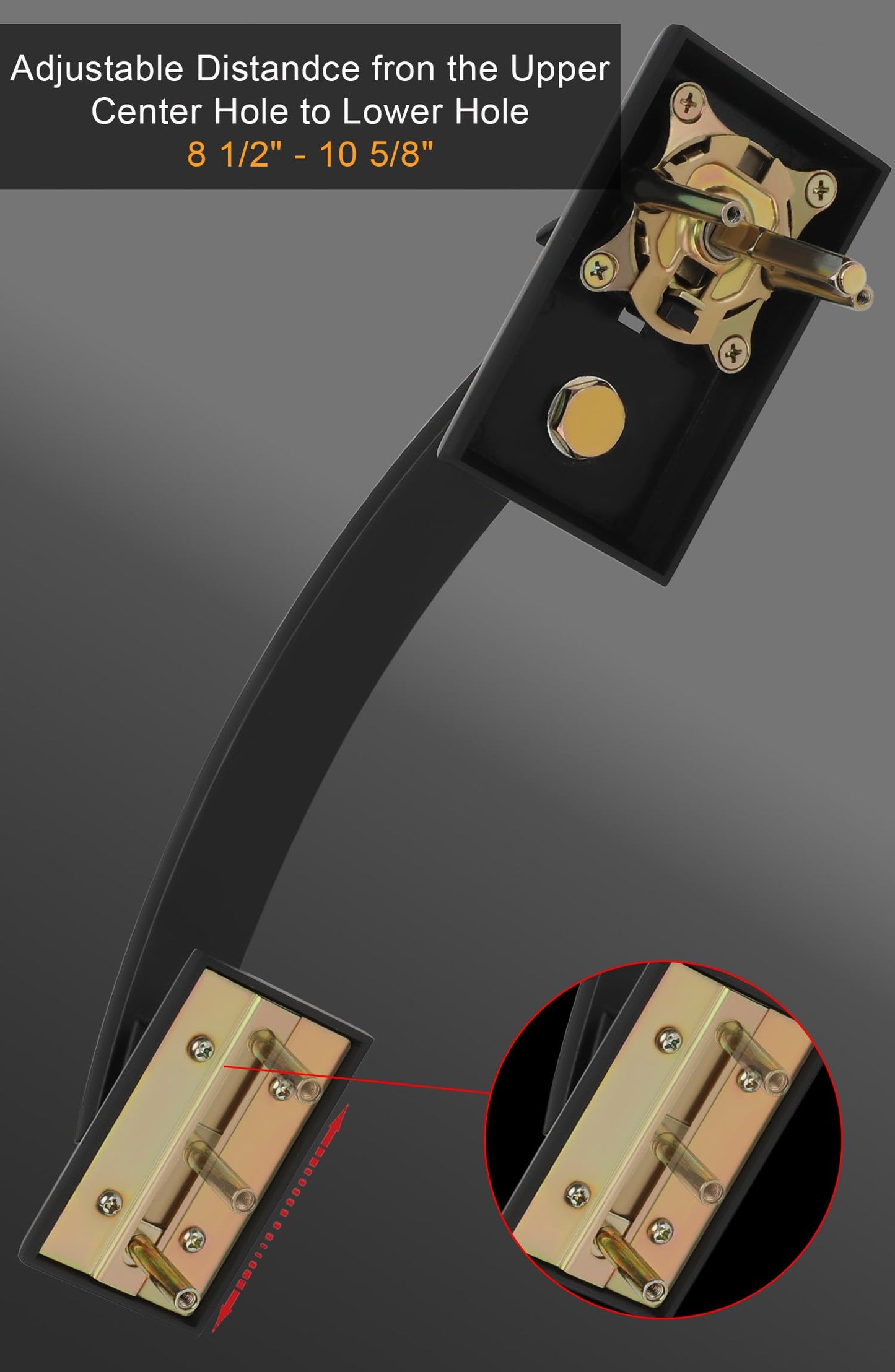 goldenwarm Black Front Door Knob Handle, Entry Door Handle and Reversible Handle Knob, Single Cylinder Front Door Handle Only, Matte Black Entry Way Door Handle