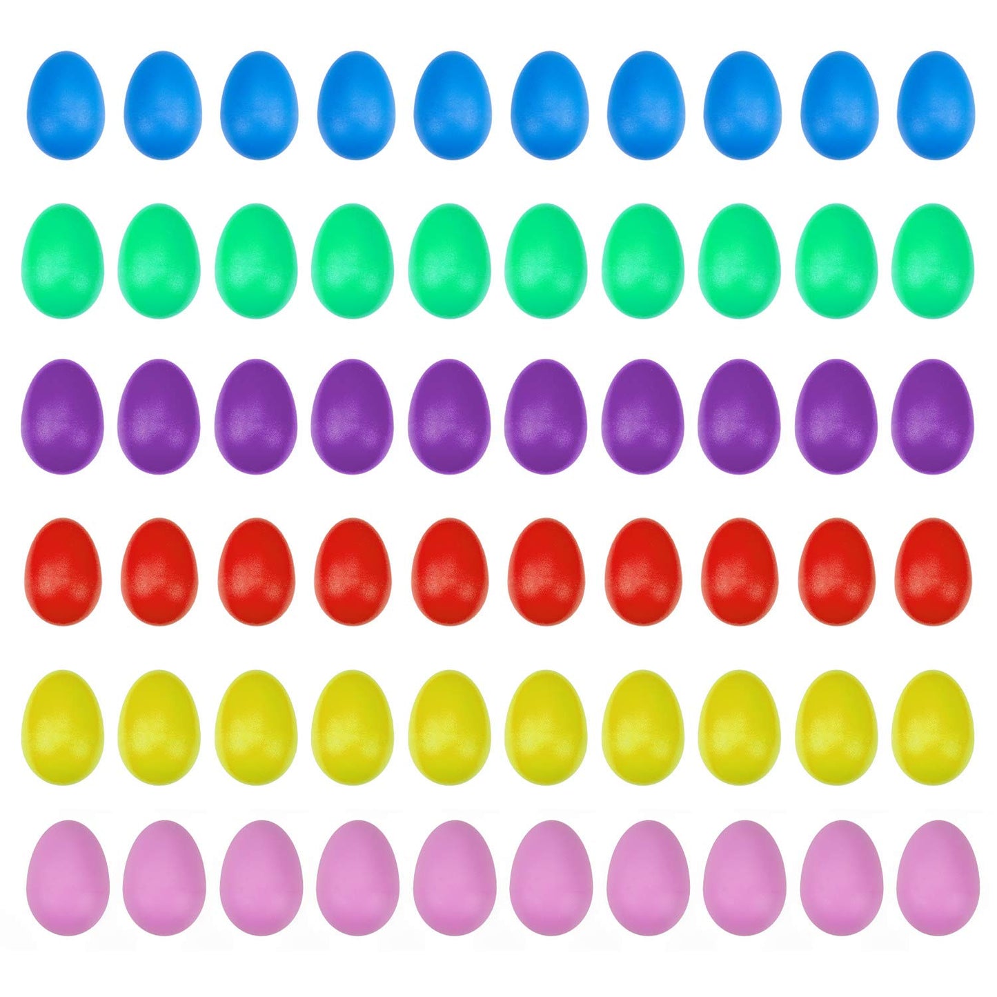Foraineam 60 Pieces Plastic Egg Shakers - Colorful Easter Egg Maracas Musical Instruments - Percussion Music Eggs Noisemaker for Party Favors & Music Learning