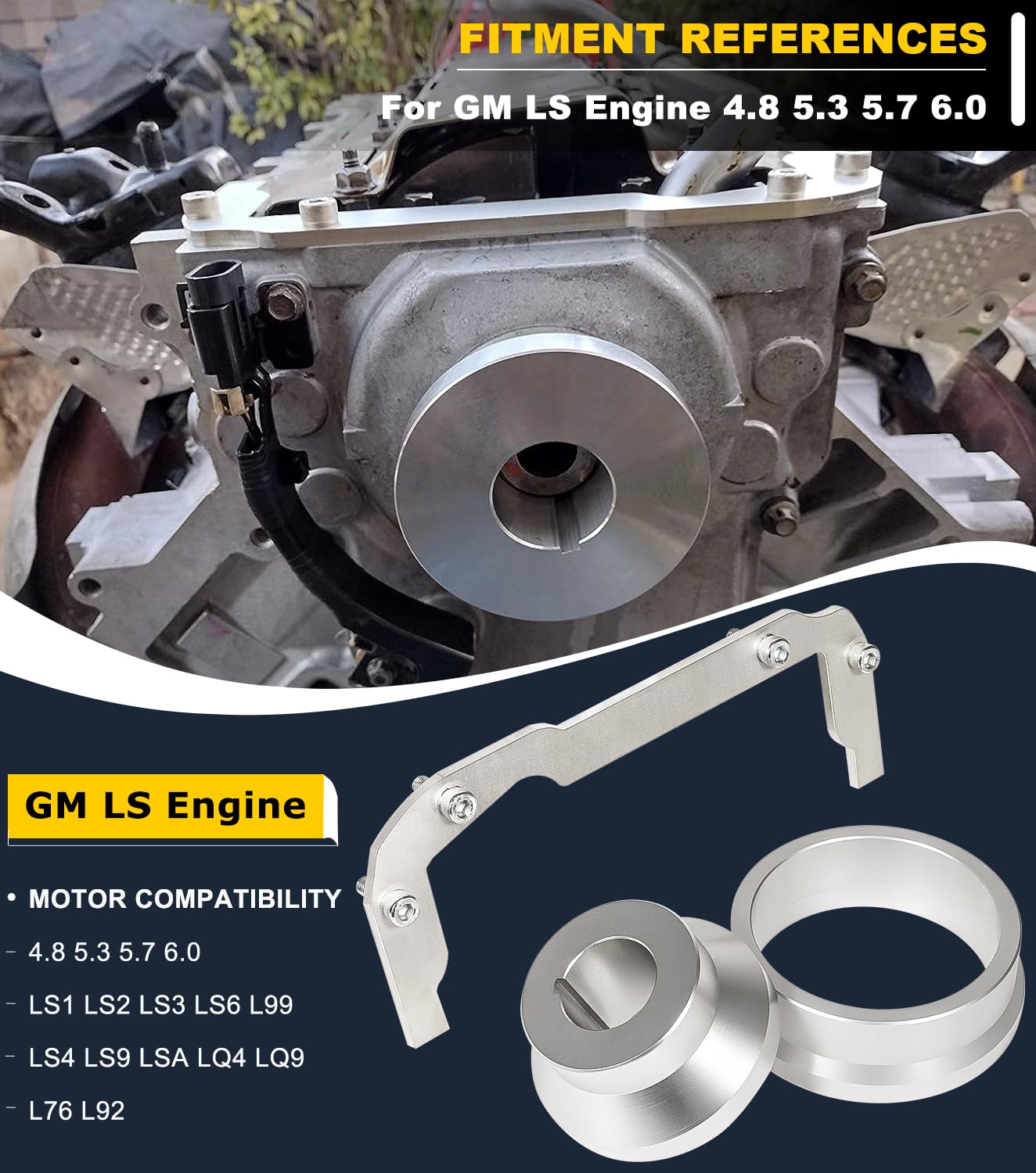 Camoo LS Rear Main Cover Billet Alignment Tool, Front Cover Alignment Tools & Oil Pan Alignment Tool Kit for GM LS Engine 4.8 5.3 5.7 6.0 LS1 LS2 LS3 LS6 L99 LS4 LS9 LSA LQ4 LQ9 L76 L92