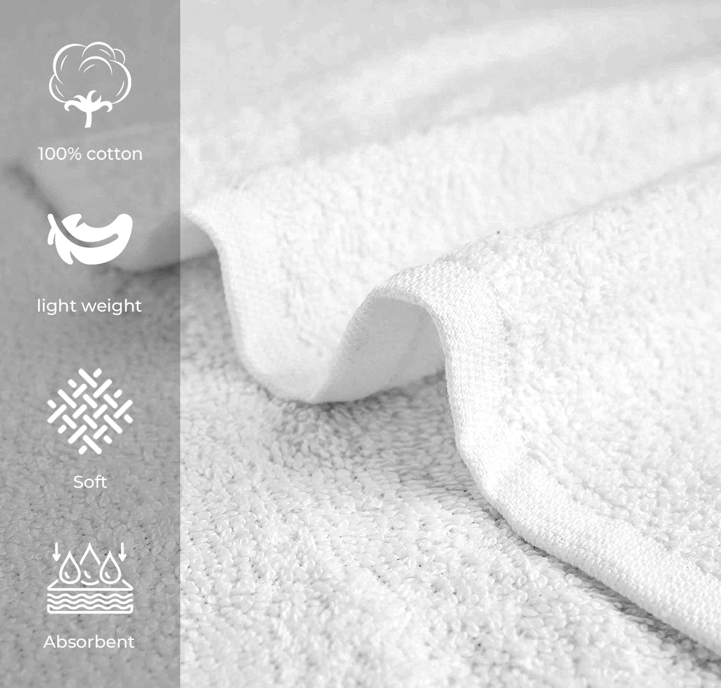 Avalon Towels Salon Towels - White Hand Towels Bulk 24 Pack - 100% Cotton Hand Towels 16x27 inches - Absorbent Spa Towels, Facial Towels, Face Towels & Gym Towels for Working Out (Not Bleach Proof)