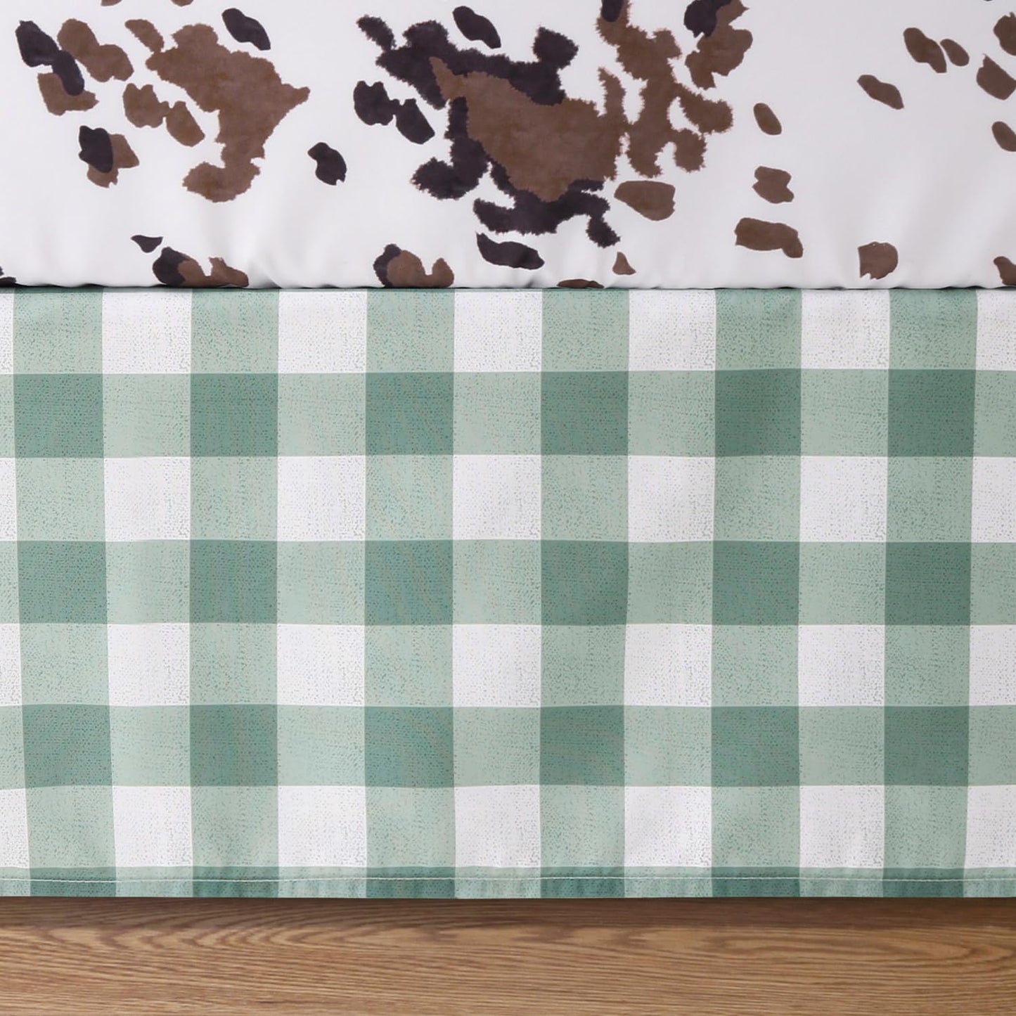The Peanutshell 3 Piece Baby Crib Bedding Set for Boys & Girls - Newborn, Infant & Toddler Nursery Bed Set Decor with Fitted Crib Sheet, Dust Ruffle Comforter - Boho Farm
