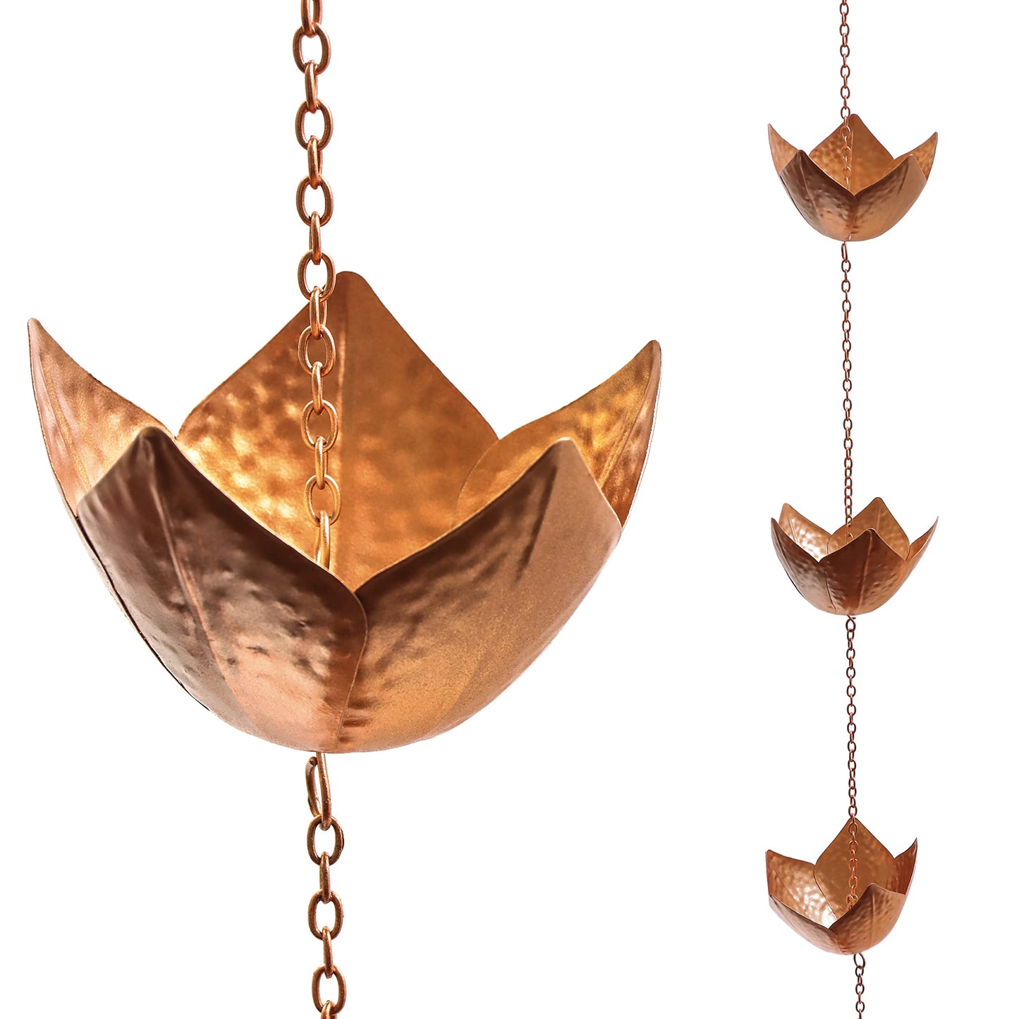 Trademark Innovations Copper Colored Flower Rain Chain for Gutters and Downspouts