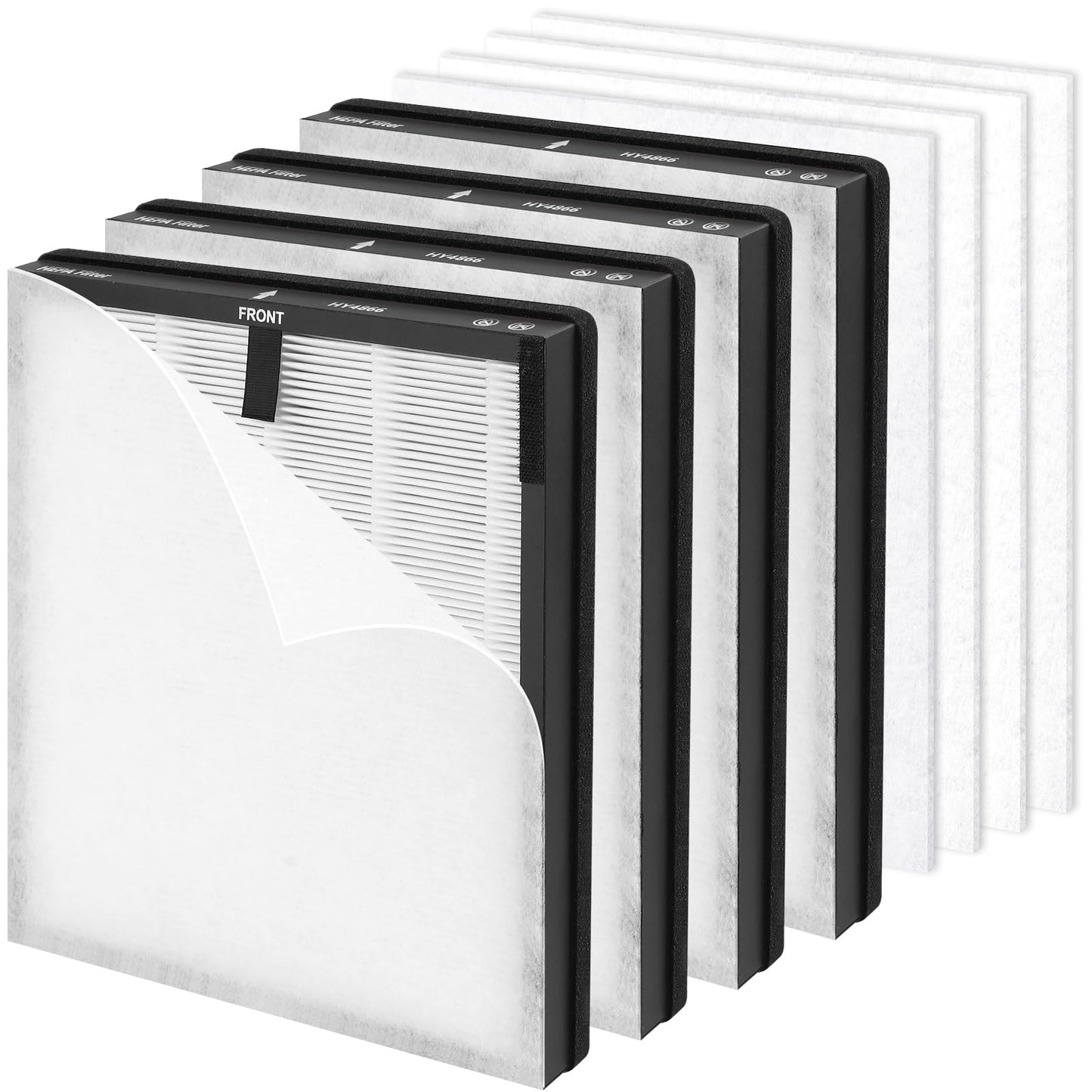HY4866 Replacement Filter for MORENTO/WESTHEY HY4866, YIOU M1 & FETIONS FT5000 Air Purifiers - 4 True HEPA + 8 Pre Filters (Enhanced, Compatible with HY4866U)