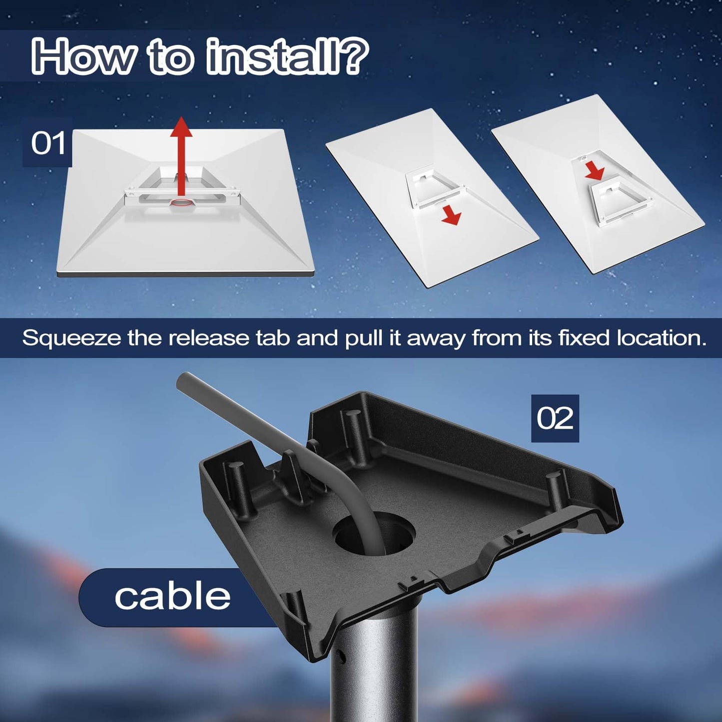 Starlink Gen 3 Mount, 360° Adjustable Starlink Short Wall Mount Compatible with V3 Starlink Standard Dish, Starlink Roof Mount, Starlink Mounting Kit, Starlink Pole Mount