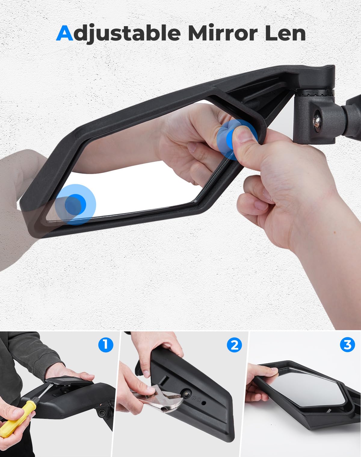 KEMIMOTO UTV Side Mirrors, Upgraded 360 Degree Adjustment X3 Side Mirrors Compatible with Can Am Maverick X3 Max XRS XDS Turbo R RR 2017 2018 2019 2020 2021 2022 2023 2024 2025