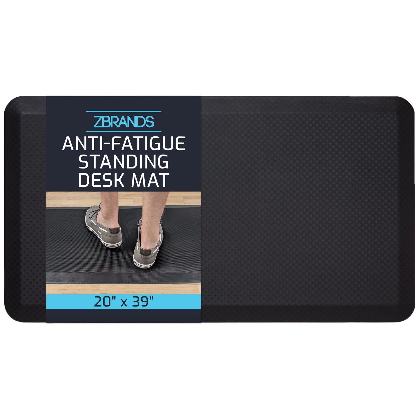 ZBRANDS Anti Fatigue Mat for Standing Desk - Large Standing Desk Mat - 20"x39" - Standing Pad for Stand Up Desk, Office Standing Mat, Ergonomic Standing Mat (Single)
