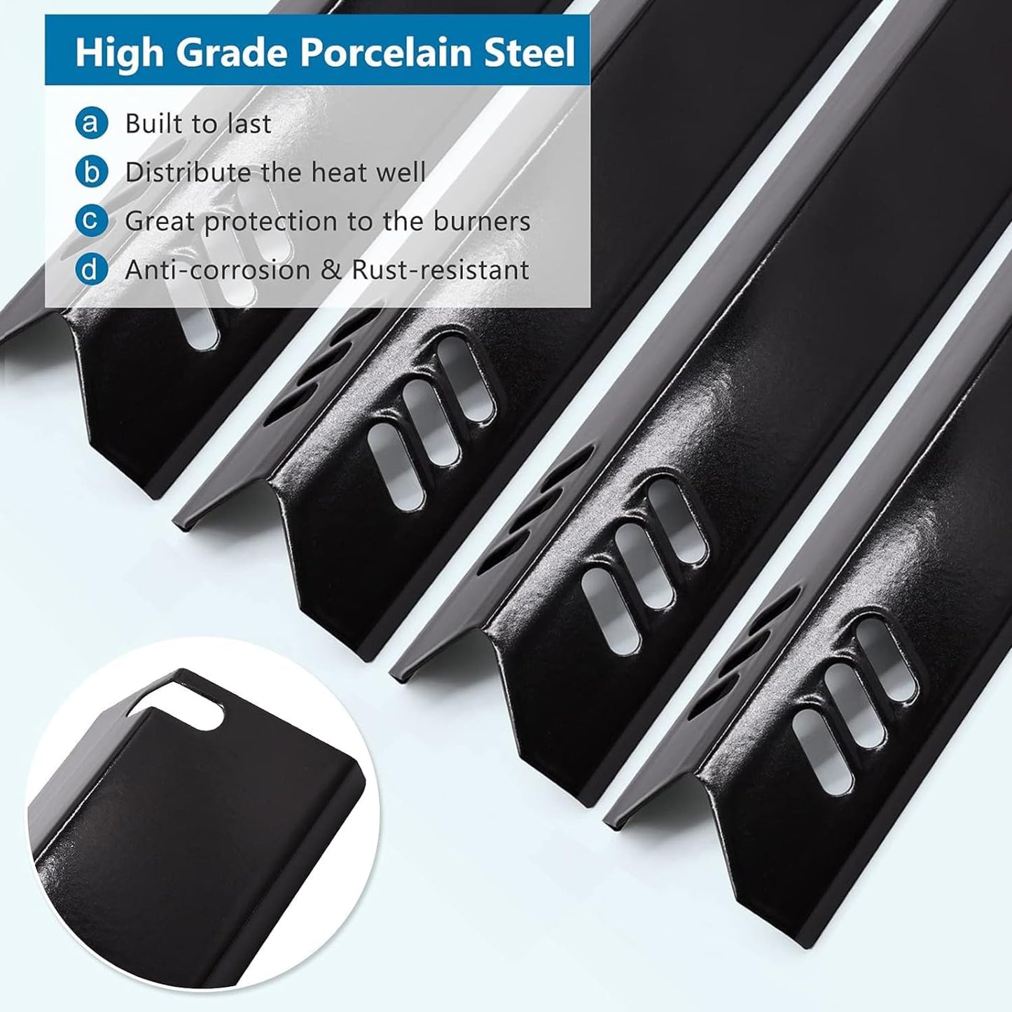 Criditpid Barbecue Replacement Parts for Dyna-Glo DGF493BNP, DGB494SPB, BBQ Grill Drip Pans Grease Tray & BBQ Heat Tent Plate Shields for Backyard Grill BY13-101-001-12, BY14-101-001-02, 4 Burner.