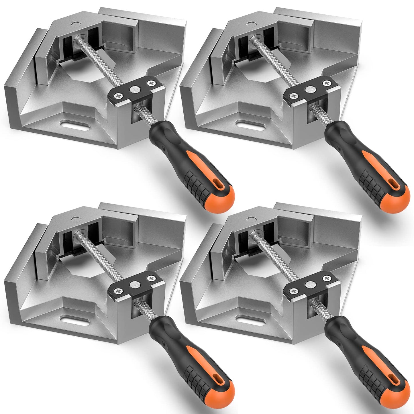 Right Angle Clamp, Housolution [4 Pack]Corner Clamps for Woodworking, 90° Aluminum Alloy with Adjustable Swing Jaw, Right Angle Clip Clamp Tool for Photo Frame Vise Holder Face Frame Boxes Cabinet