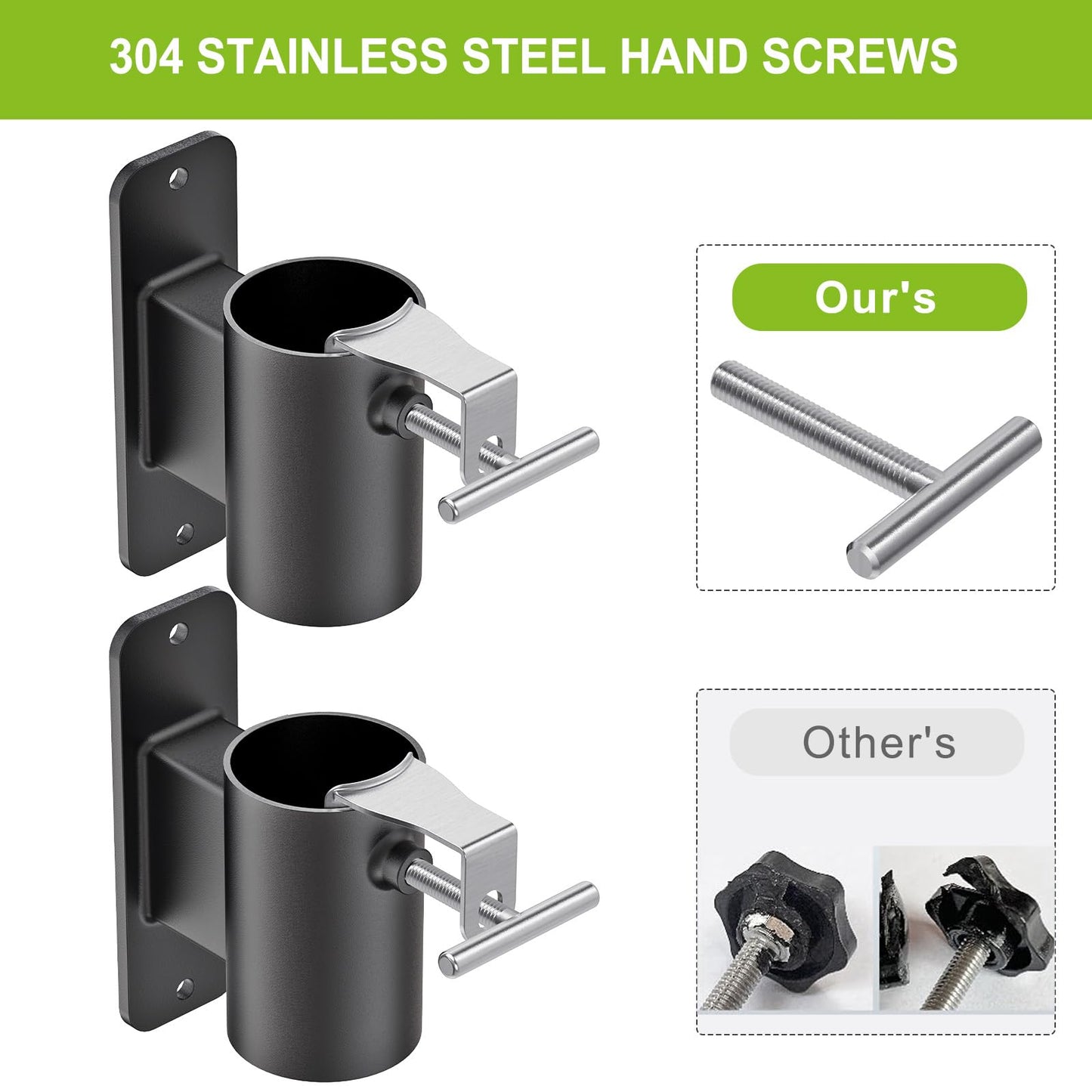 Lifeswell Heavy Duty Deck Railing Umbrella Holder, Patio Umbrella Stand for 1-2 Inch Poles, Space-Saving Design, Secure & Sturdy Post Flat Mount for Deck Railing, Balcony, Outdoor Courtyard, Fences