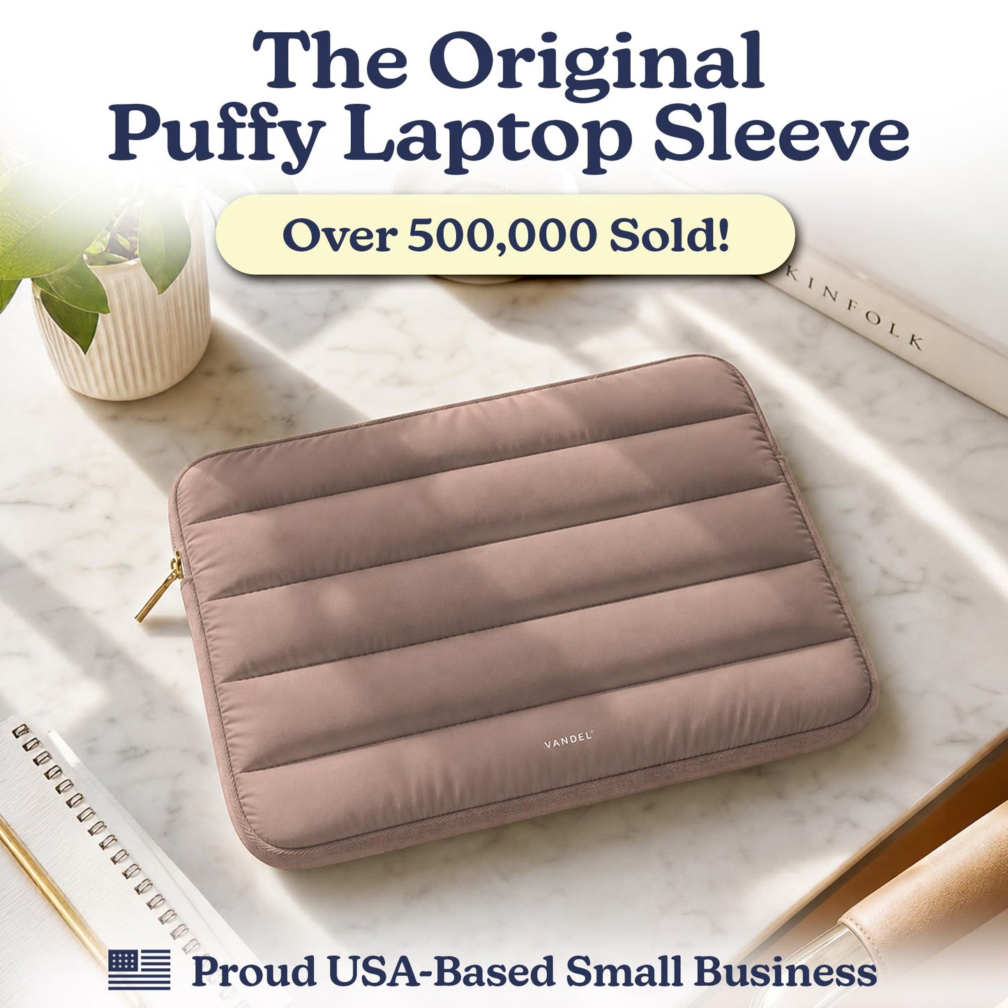 Vandel - The Original Puffy Laptop Sleeve 13-14 Inch Laptop Sleeve. Latte Laptop Sleeve for Women. Carrying Case Laptop Cover for MacBook Pro 14 Inch Sleeve, MacBook Air Sleeve 13 Inch, iPad Pro 12.9