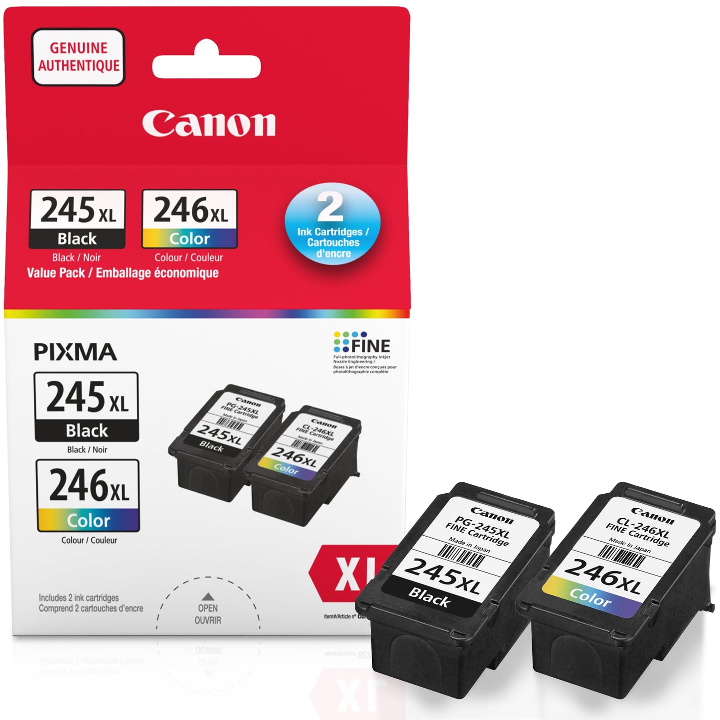Canon PG-245XL/CL-246XL Ink Cartridges, Black and Colour, 2 Pack