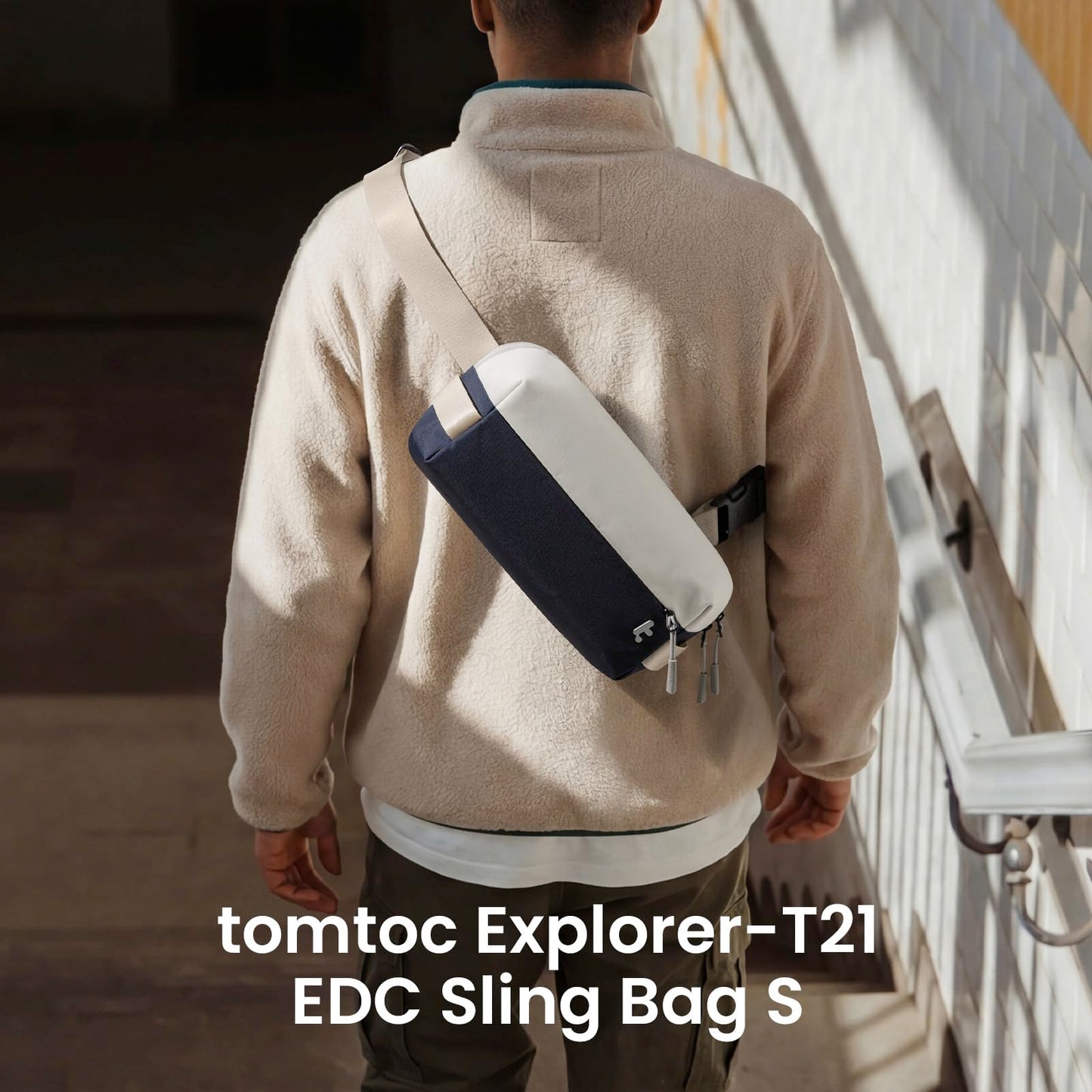 tomtoc 3L Compact EDC Sling Bag, Chest Shoulder Travel Crossbody Bag Daypack for Men Women, Water-resistant Lightweight Tactical Everyday Carry Casual Pack for Nintendo Switch 2, Work, Gym, Sport