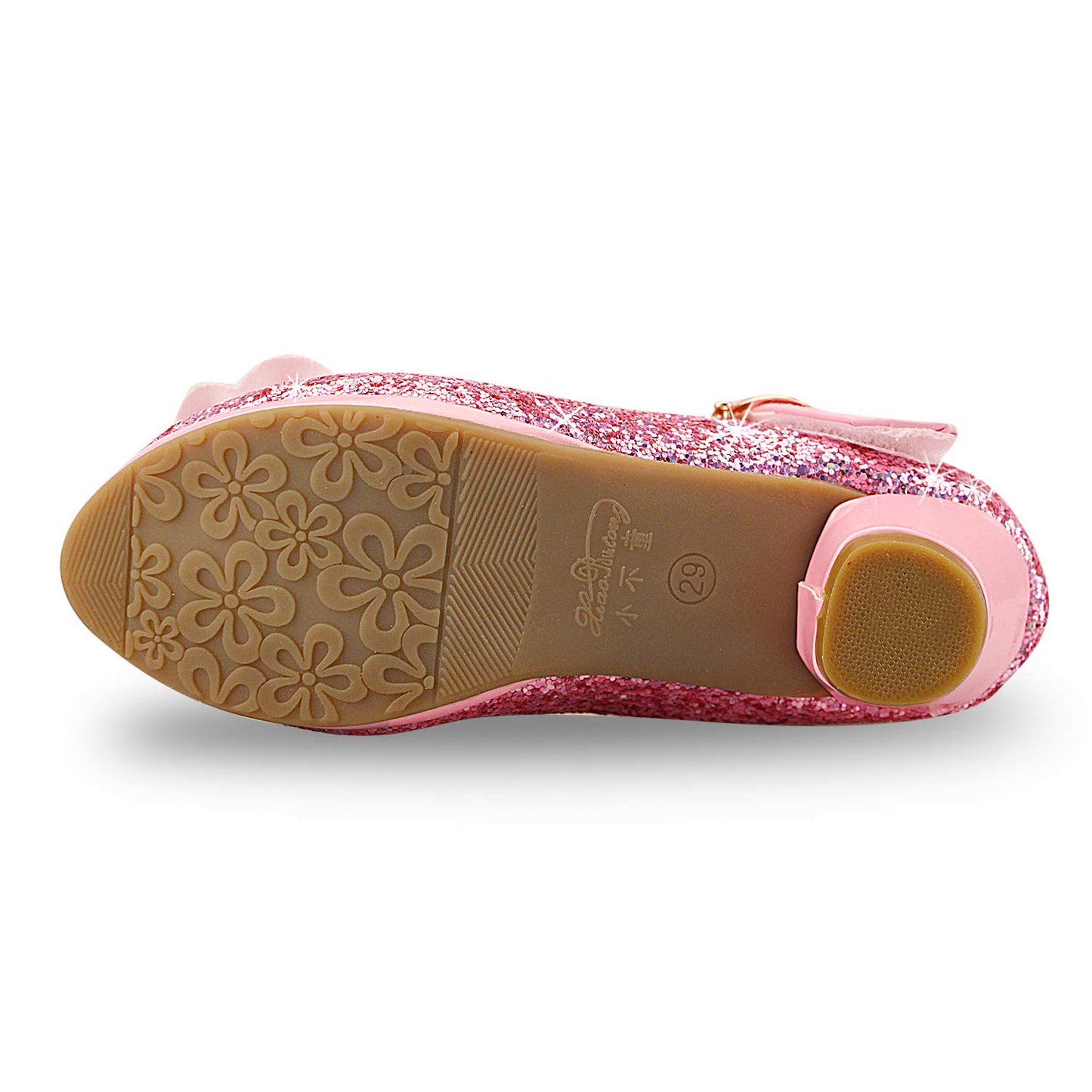 Girls Sequin Shoes Princess High Heel Shoes Kids Party Pumps Size 10 Toddler,Pink