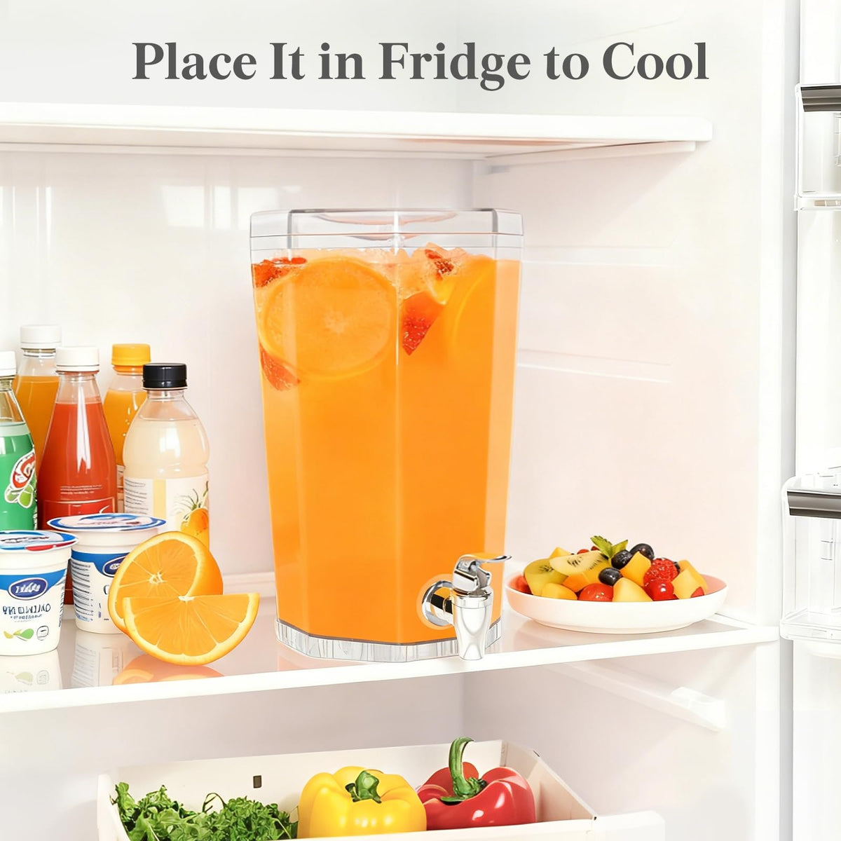 Lifewit 1 Gallon Plastic Drink Dispenser for Parties 2 Pcs (in 1 Package), Clear Beverage Container for Juice/Tea/Soda, Lemonade Dispenser with Spigot, BPA Free Drink Pitcher with Spout