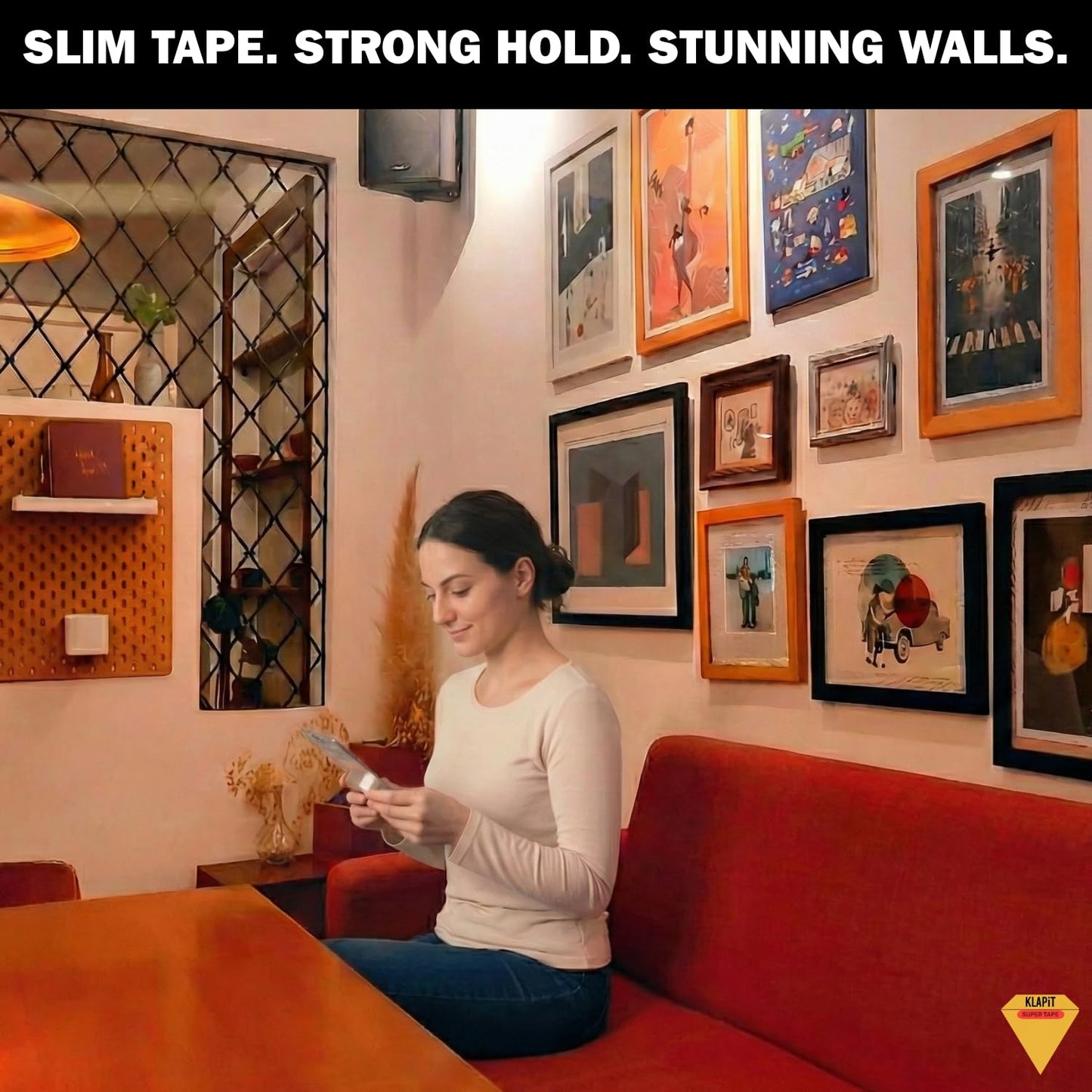KLAPiT Super Tape 10m (33ft) – Clear Double Sided Heavy Duty Adhesive, Enhanced Nano Technology Waterproof Mounting Tape – Holds 230 kg – 2.3kg per 10cm