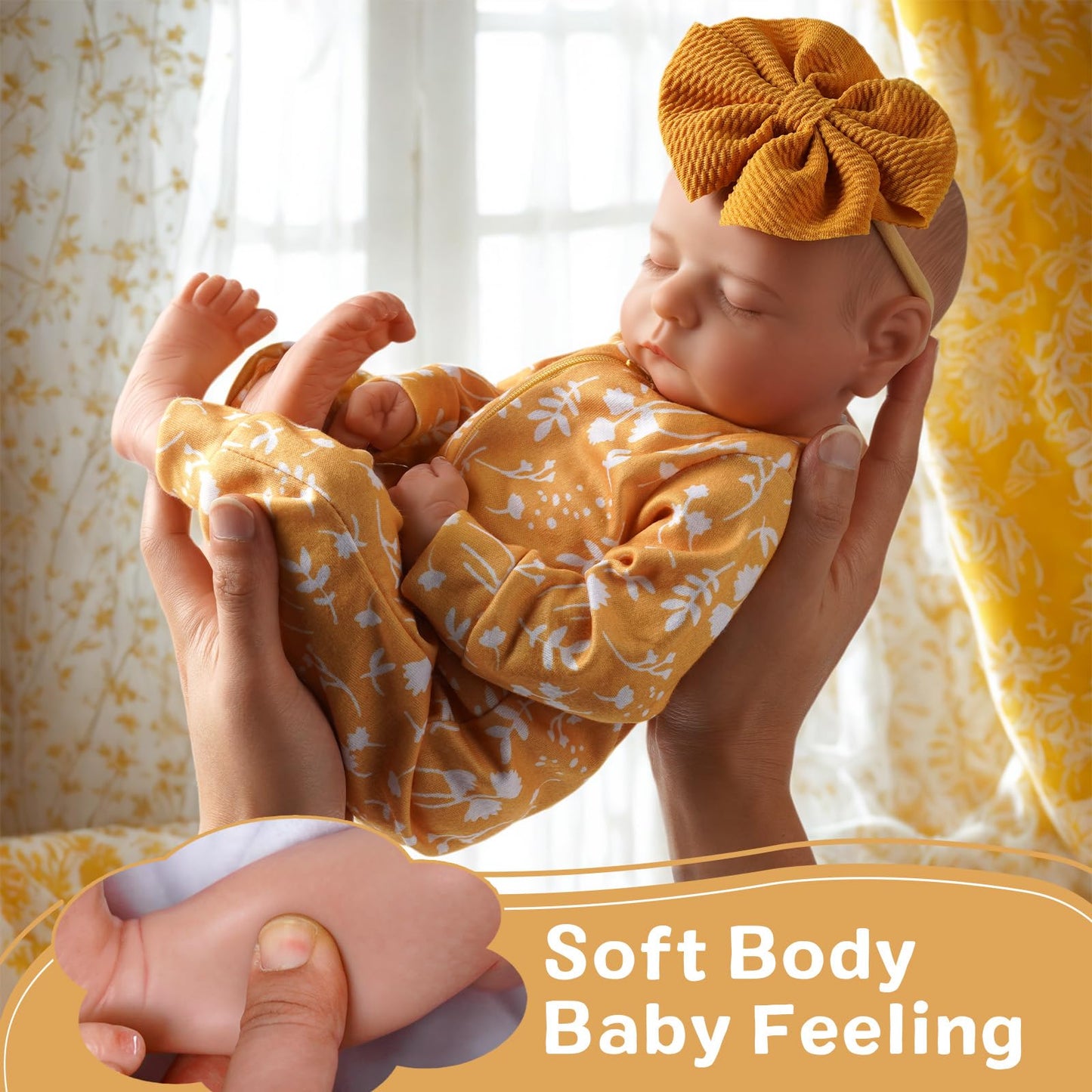 ADFO Lifelike Reborn Baby Dolls, 20 inch Realistic Newborn Real Life Baby Girl Dolls Soft Full Body Vinyl Girl Baby Dolls with Clothes and Toy Gift for Kids Age 3+