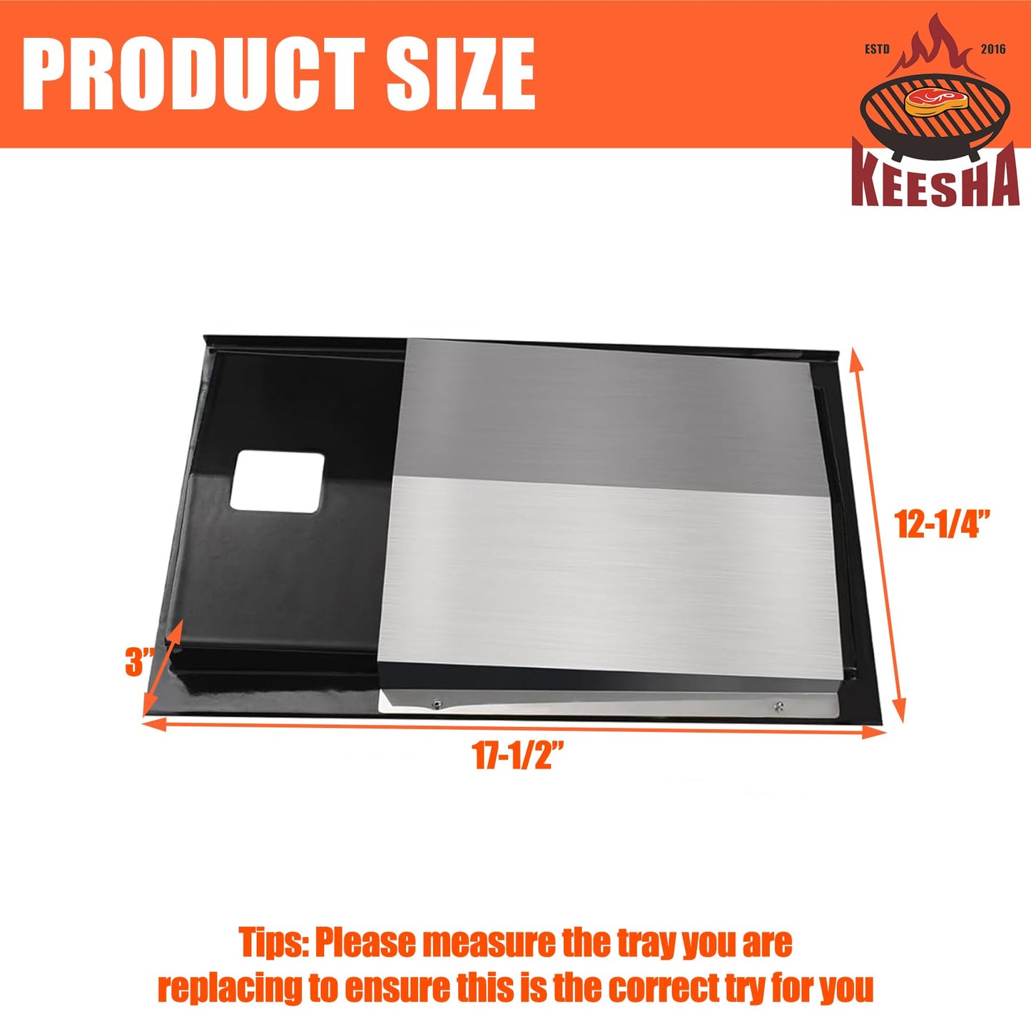 KEESHA 69804 Grease Tray for Weber Spirit 300 Series, Drip Pan for Spirit E310 E320 E330 S310 S320 S330 Grills Made in 2013 and 2014
