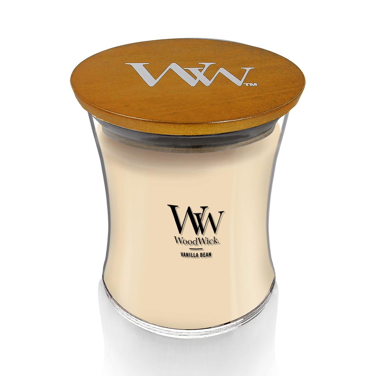 WoodWick Medium Hourglass Candle Vanilla Bean - Premium Soy Blend Wax Pluswick Innovation Wood Wick Perfect for Gifting and Aesthetically Pleasing Decor