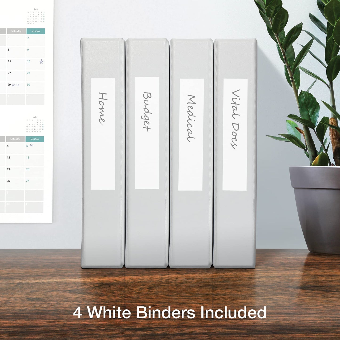 Oxford 3 Ring Binders, Binders for School and Office, 1.5 Inch ONE-Touch Easy Open D Rings, 3-Sided View Binder Covers, Xtralife Hinge, Non-Stick, PVC-Free, White, 375-Sheet Capacity, 4 Pack (79906)