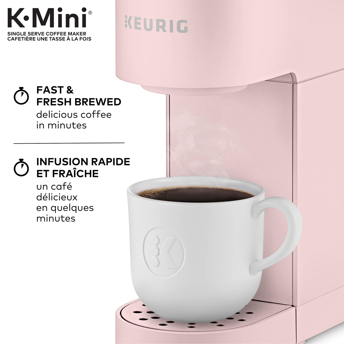 Keurig K-Mini Single Serve K-Cup Pod Coffee Maker, Featuring An Ultra-sleek Design, Dusty Rose