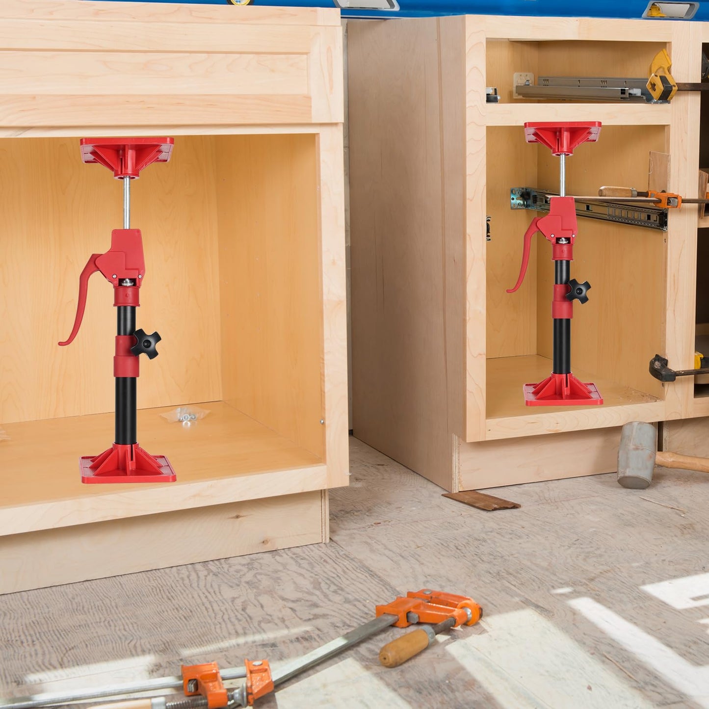 Cabinet Jacks for Installing Cabinets, 11.8" to 23.5" Third Hand Tools Adjustable Support Pole, 3rd Hand Support System for Upper Cabinet Installation, Each 78 LB Capacity, 2 Pack