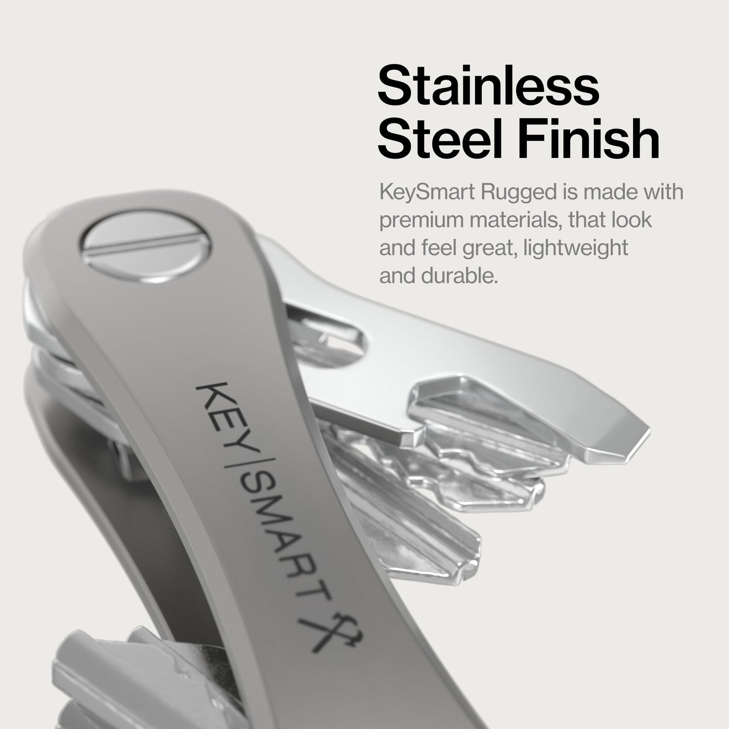 Keysmart Rugged - Multi-Tool Key Holder with Bottle Opener and Pocket Clip (Up to 14 Keys, Titanium)