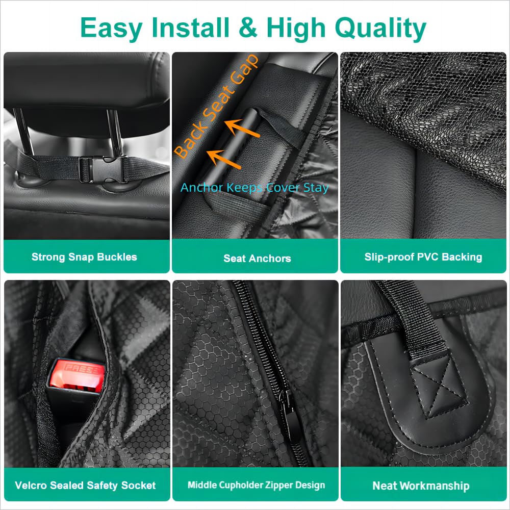 ANOSOSPECIAL Dog Car Seat Cover for Back Seat Cover for Kids,Non Stick Fur Rear Seat Protector for Pet,Nonslip Waterproof Durable Universal Fit Interior Backseat Covers for Auto Van SUV