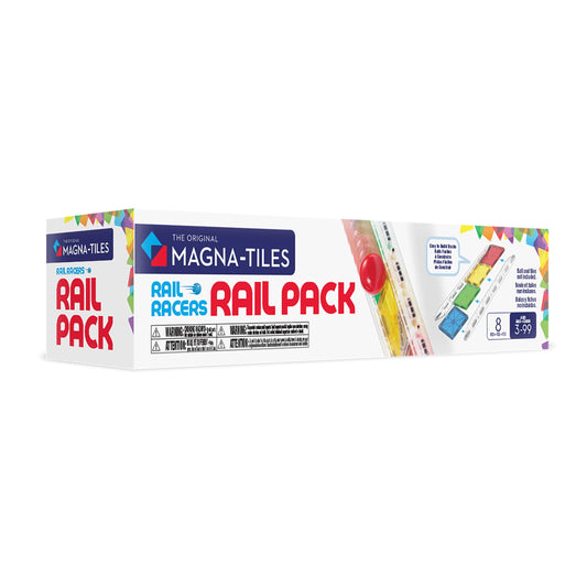 Magna-Tiles Rail Racers Rail Pack Magnetic Construction Set, The Original Magnetic Building Brand