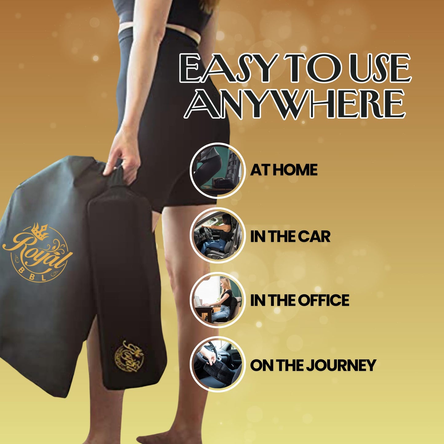 BBL Booty Pillow After Surgery - Brazilian Butt Lift Recovery Support Cushion | Ultra Comfortable with 3 Layers for Maximum Support Post-Surgery Sitting Best Pillow Dr. Approved by Royal bbl