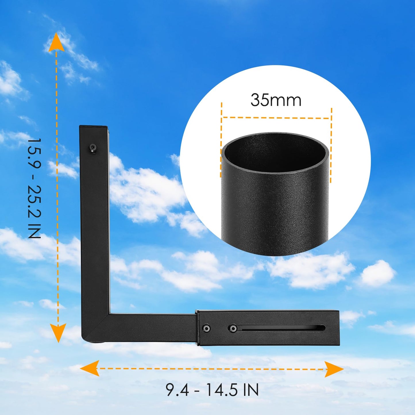 Bloazzup Starlink Mount, Adjustable Starlink Gen 3 Mount with Telescoping Support Arm, Rustproof, Weatherproof for Concrete Walls and Wood Walls, Easy Installation Black