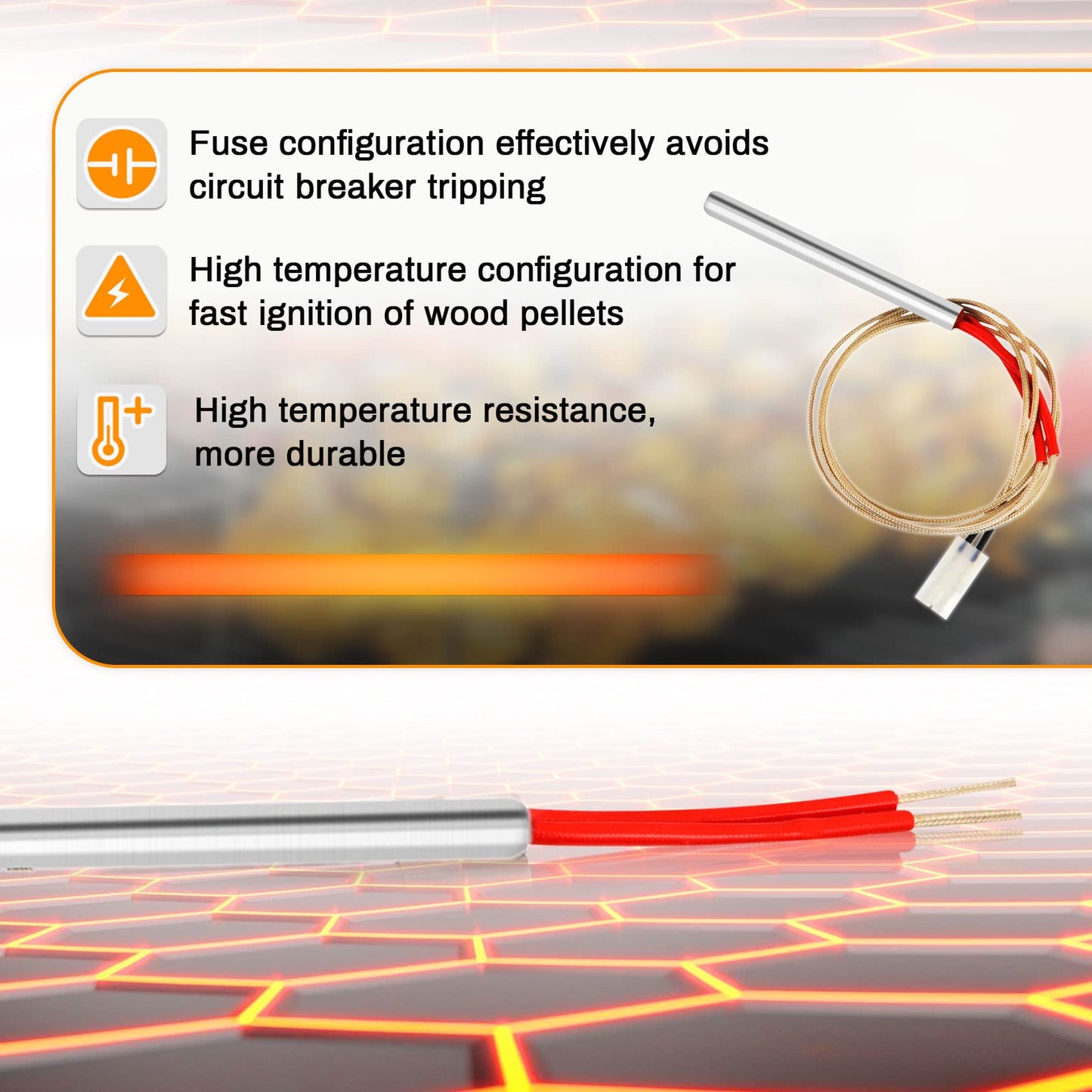 Auger Motor,Grill Induction Fan Kit,Fire Burn Pot and Hot Rod Ignitor,Traeger Parts Replacement Traeger Grill Parts for Pit Boss Grill Parts and Auger Motor for Traeger Grill,Traeger Fan Ignitor Kit