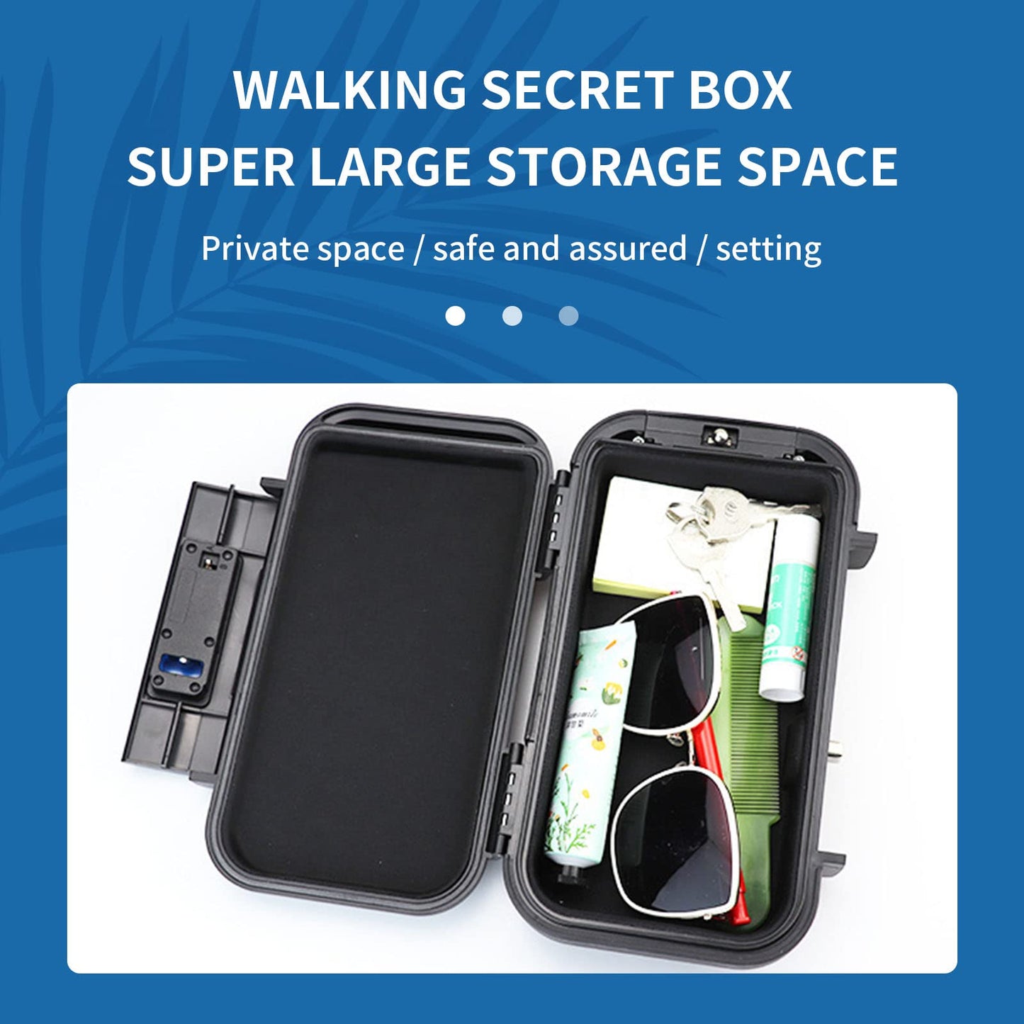 CADUFUELLY Travel Safe Portable Password Box ABS+Stainless Steel Brushed Outdoor Portable Mini Valuables Storage Box, Office, Hotel, Cars, Travel etc, Waterproof and Fall Proof for Home