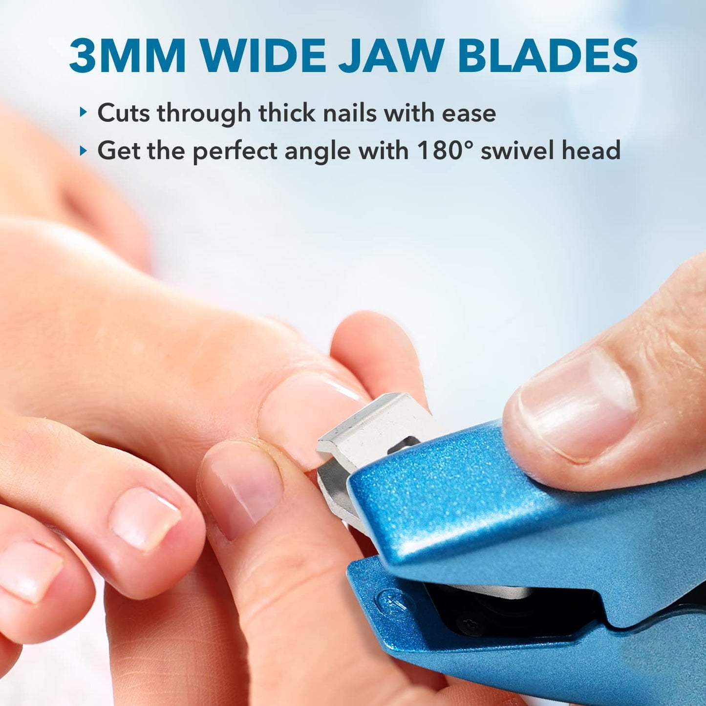 ClipperPro Omega Select Toenail Clipper - Strong Heavy Duty Nail Clippers | Toenail Clippers for Thick Nails with 180 Degree Swivel Head