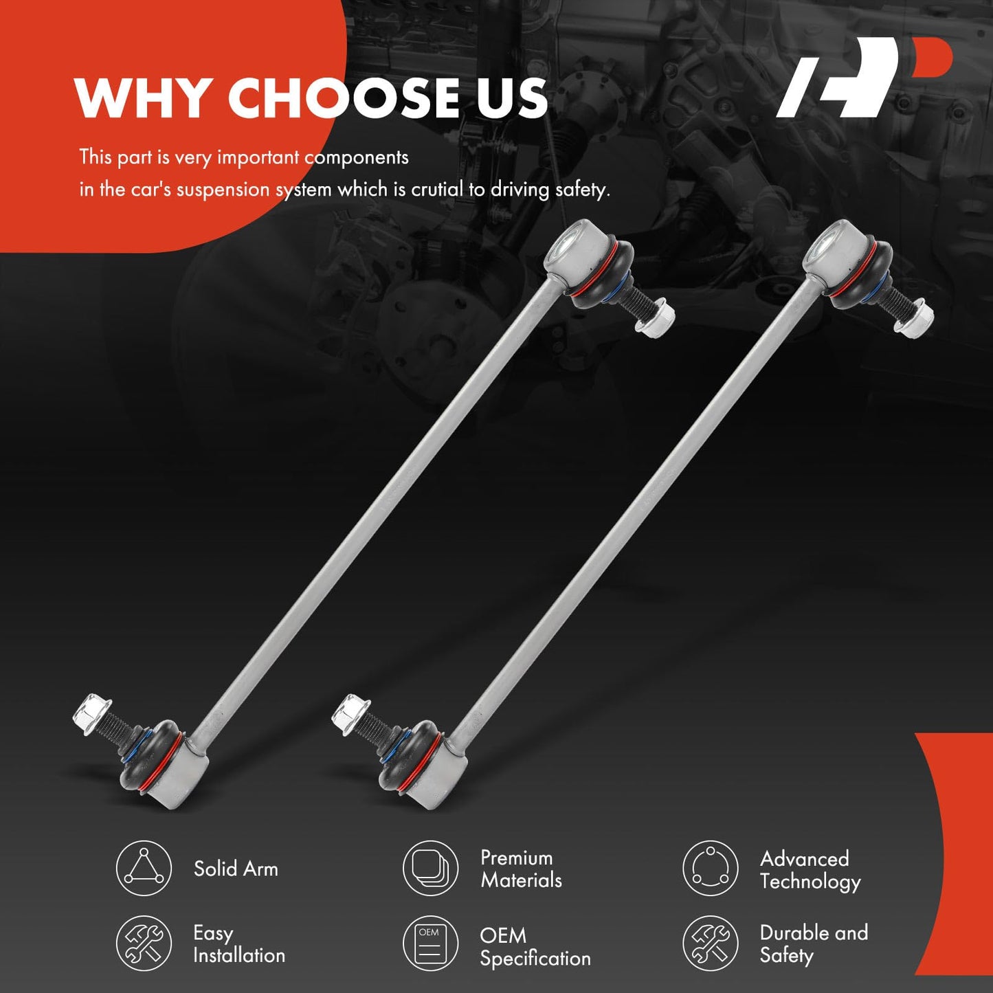 A-Premium 2 x Front Sway Bar Links Stabilizer Bar Links, Compatible with Mazda 3, 3 Sport, 2014 2015 2016 2017 2018