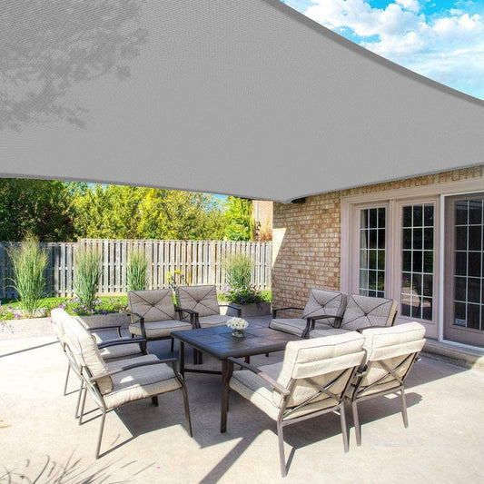 10ft×10ft Sun Shade Sail, Outdoor Rectangle Sun Sail Shade with 4 Ropes, Pergola Canopy, 95% UV Block, for Patio, Garden, Backyard, Lawn and Swimming Pool (10' x 10', Grey)