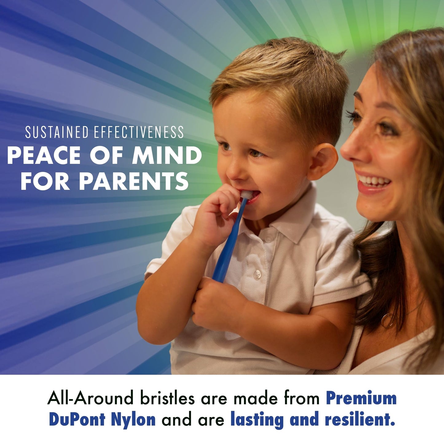 Brilliant Child Toothbrush by Baby Buddy - For Ages 2+ Years, BPA Free Micro Bristles Clean All-Around Mouth, Kids Love Them, Red-Purple-Royal, 3 Count