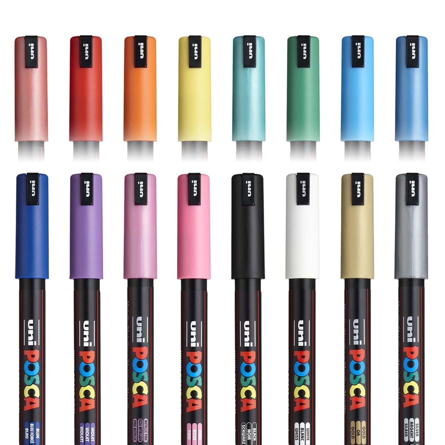 Posca Paint Marker Pens - PC-1MR - 0.7mm - Set of 16 in Canvas Wrap