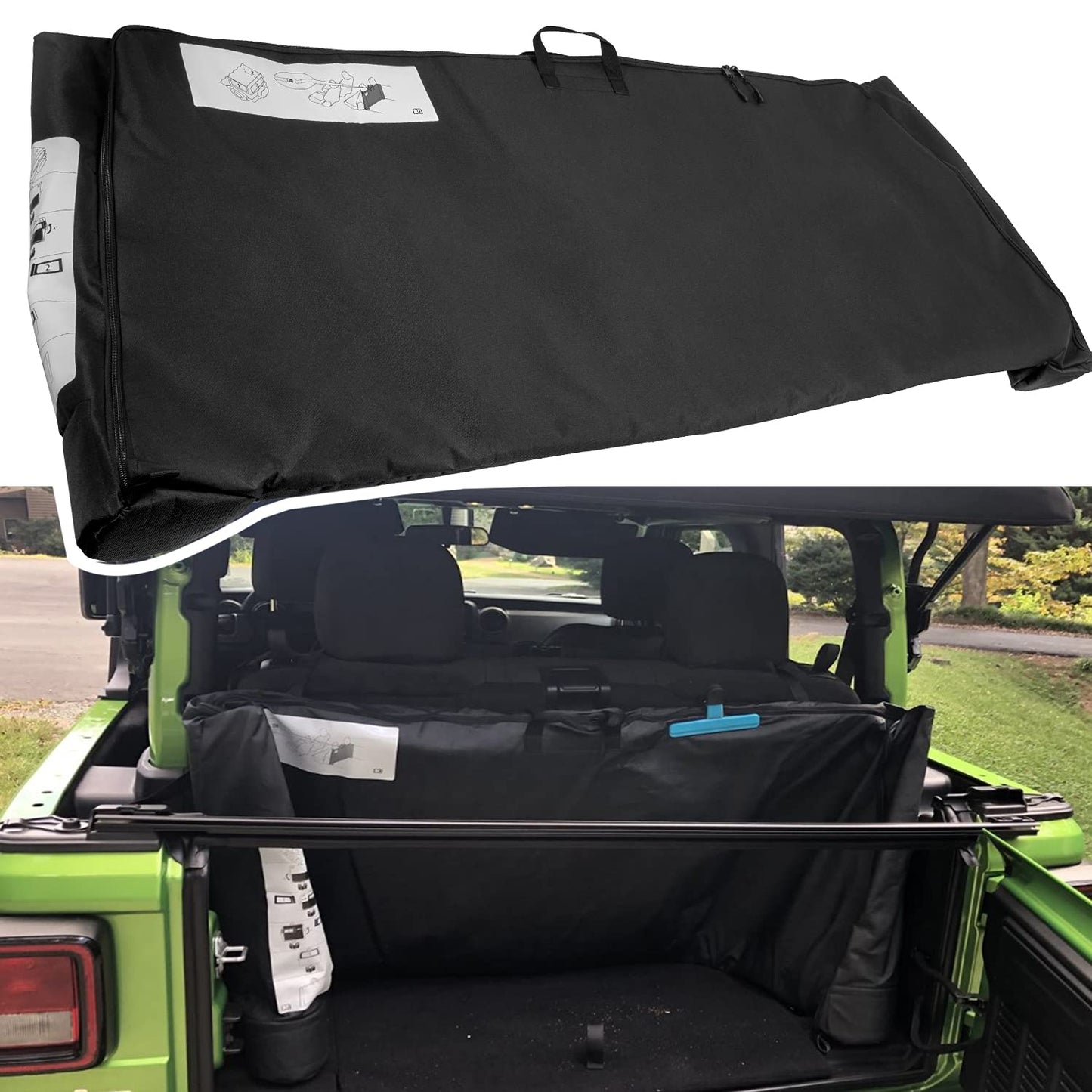 68358392AC Soft Top Window Storage Bag Fit for Jeep Wrangler JL JLU Unlimited Sports Sahara Freedom Rubicon 2-Door & 4-Door 2018 2019 2020 2021 2022 2023 Replace Oem 68358392AC
