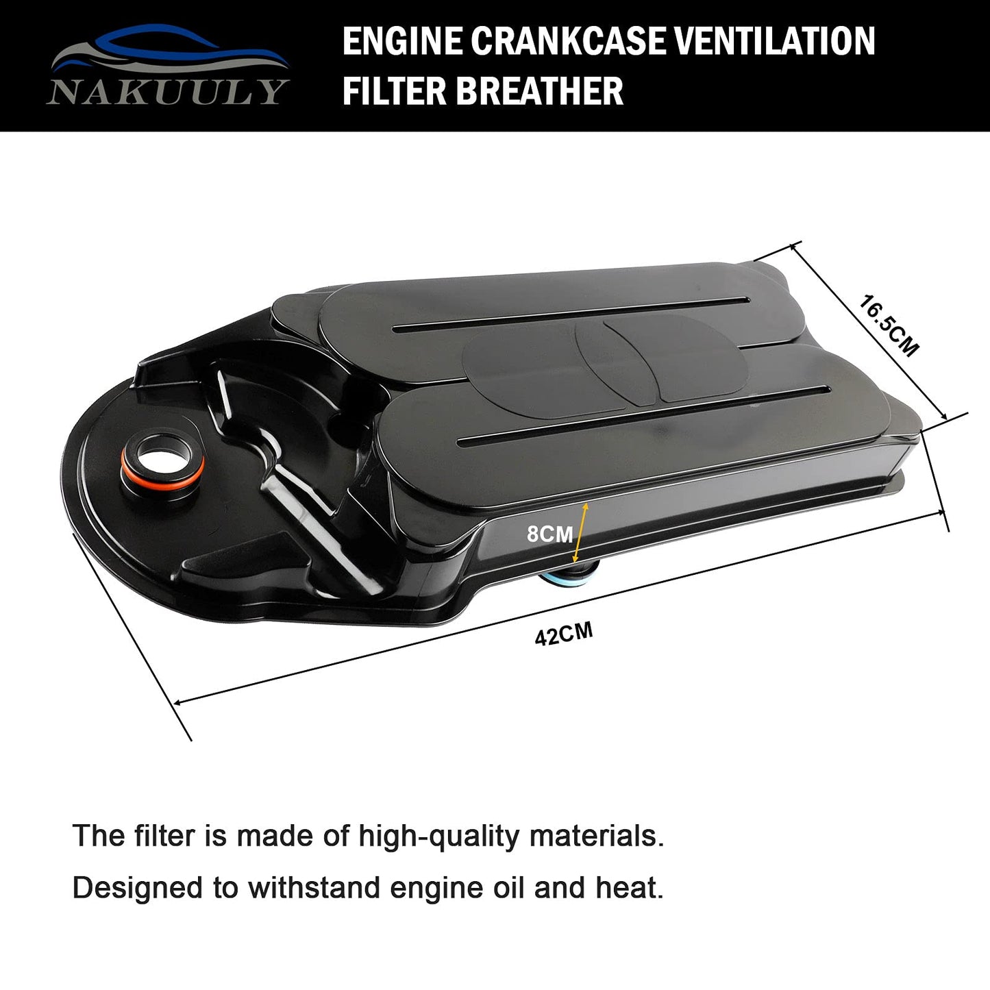 Nakuuly CV52001 Crankcase Ventilation Filter Compatible with 2008-2023 Dodge Ram 2500 3500 4500 5500 Cummins 6.7L ISB Diesel Ford F650 F750 Breather Element CCV Filter # 904-418 68002433AC