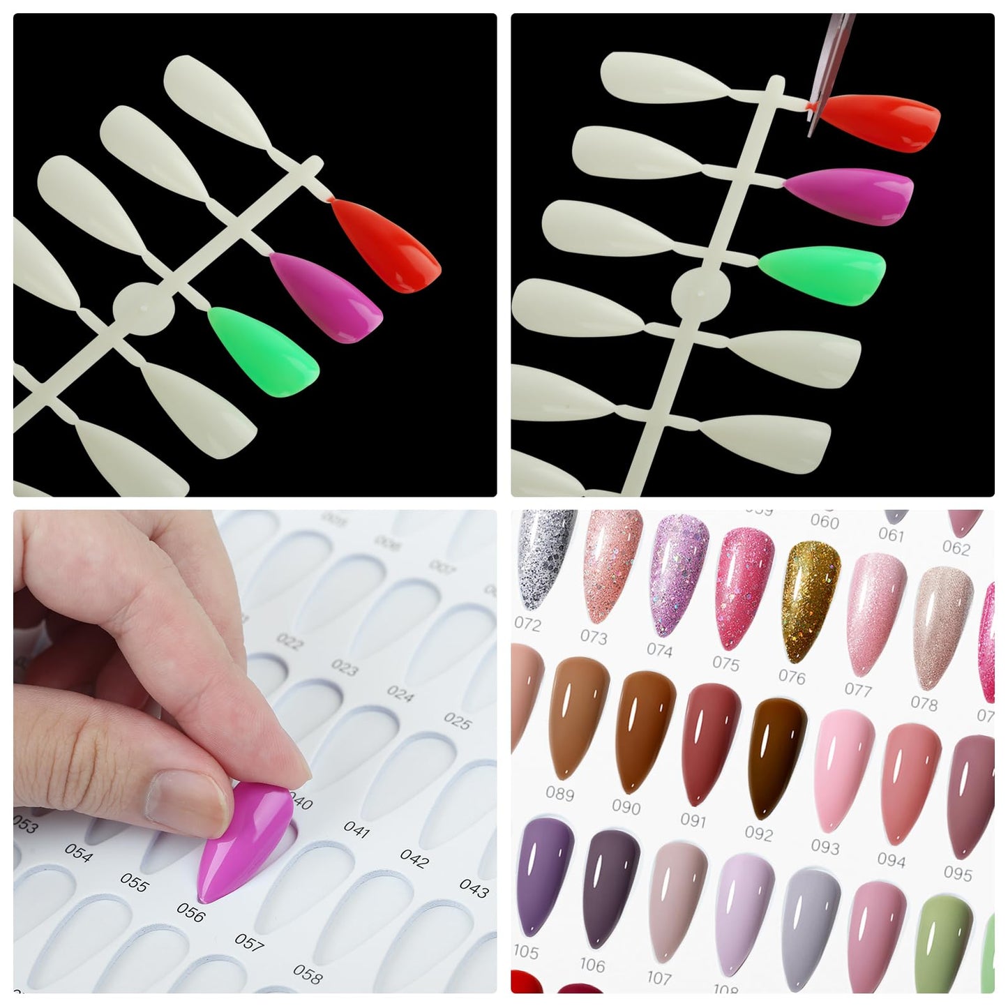 C12rtive 320 Nail Color Book,Nail Color Display Book with 480 Nail Tips & 1-400 Number Labels,Professional Nail Color Swatches Book for UV Gel Polish Nails Art Design(Green)