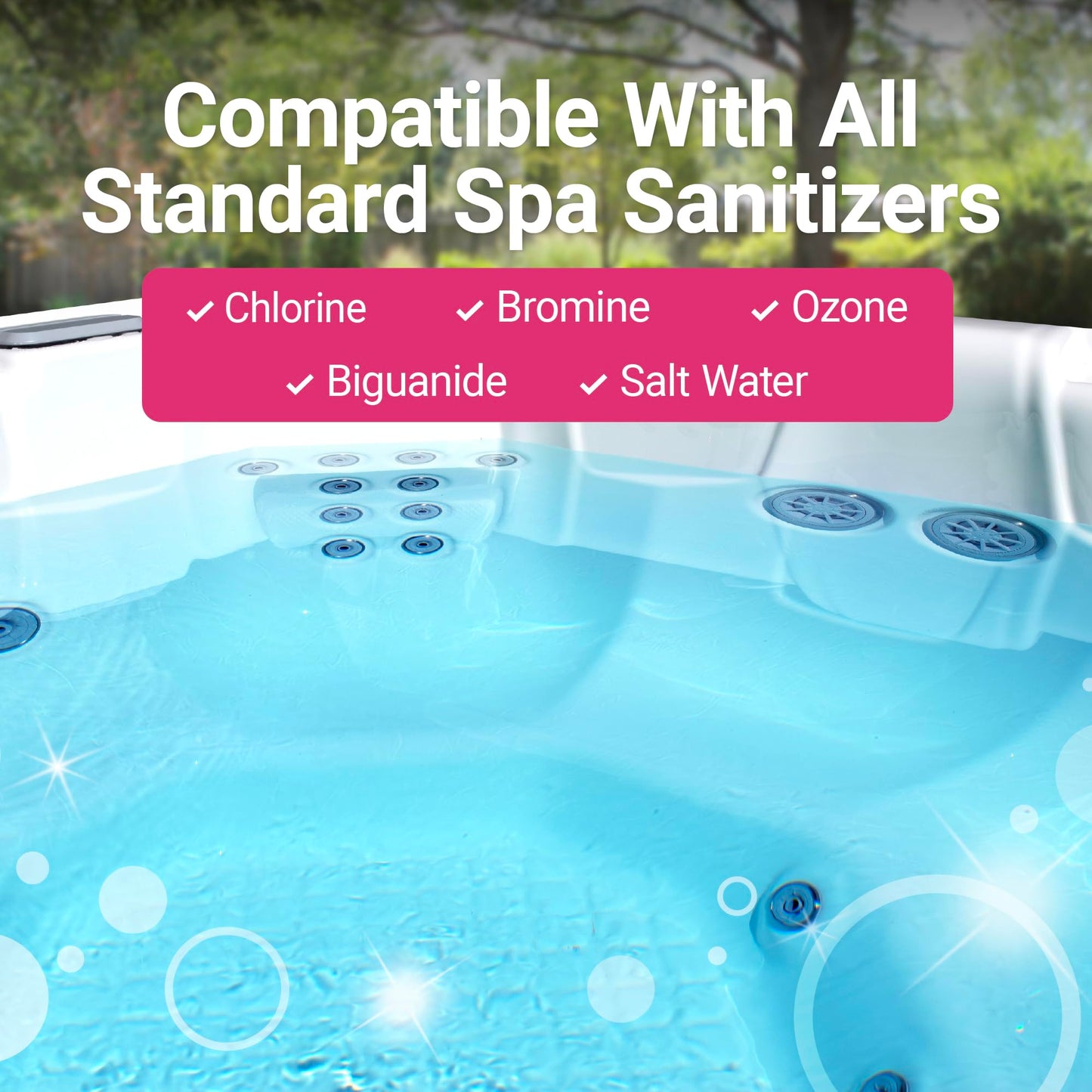 Bio Ouster Hot Tub Water Balancing Kit – Spa pH Up, pH Down, Alkalinity Increaser, Calcium Hardness Increaser & Test Strips – Spa Chemicals Starter Kit for Inflatable & Acrylic Hot Tubs – Made in USA