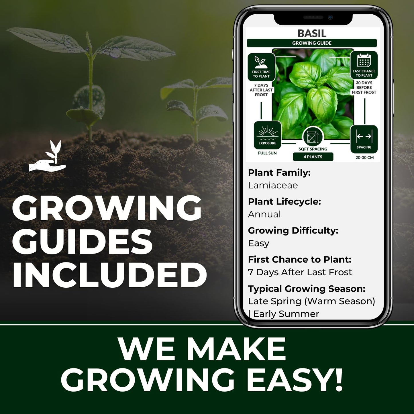 Herb Seed Pack | 22 Herb Varieties for Planting Canadian Climates | Arugula, Basil, Borage, Chamomile, Caraway, Chervil, Chive & More | Beginner-Friendly Indoor Herb Garden Kit | Limitless Growth