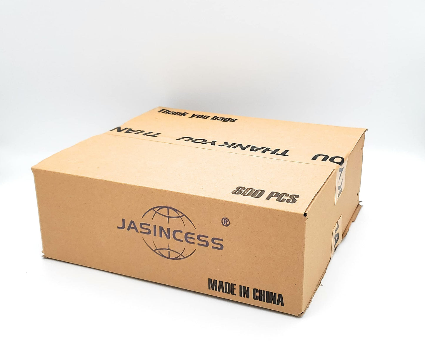 JASINCESS Plastic Bags with Handles 400 Count White T Shirt Bags Retail Plastic Bags Shopping Carrier Merchandise Bags for Supermarket, Restaurant- 400 PCS