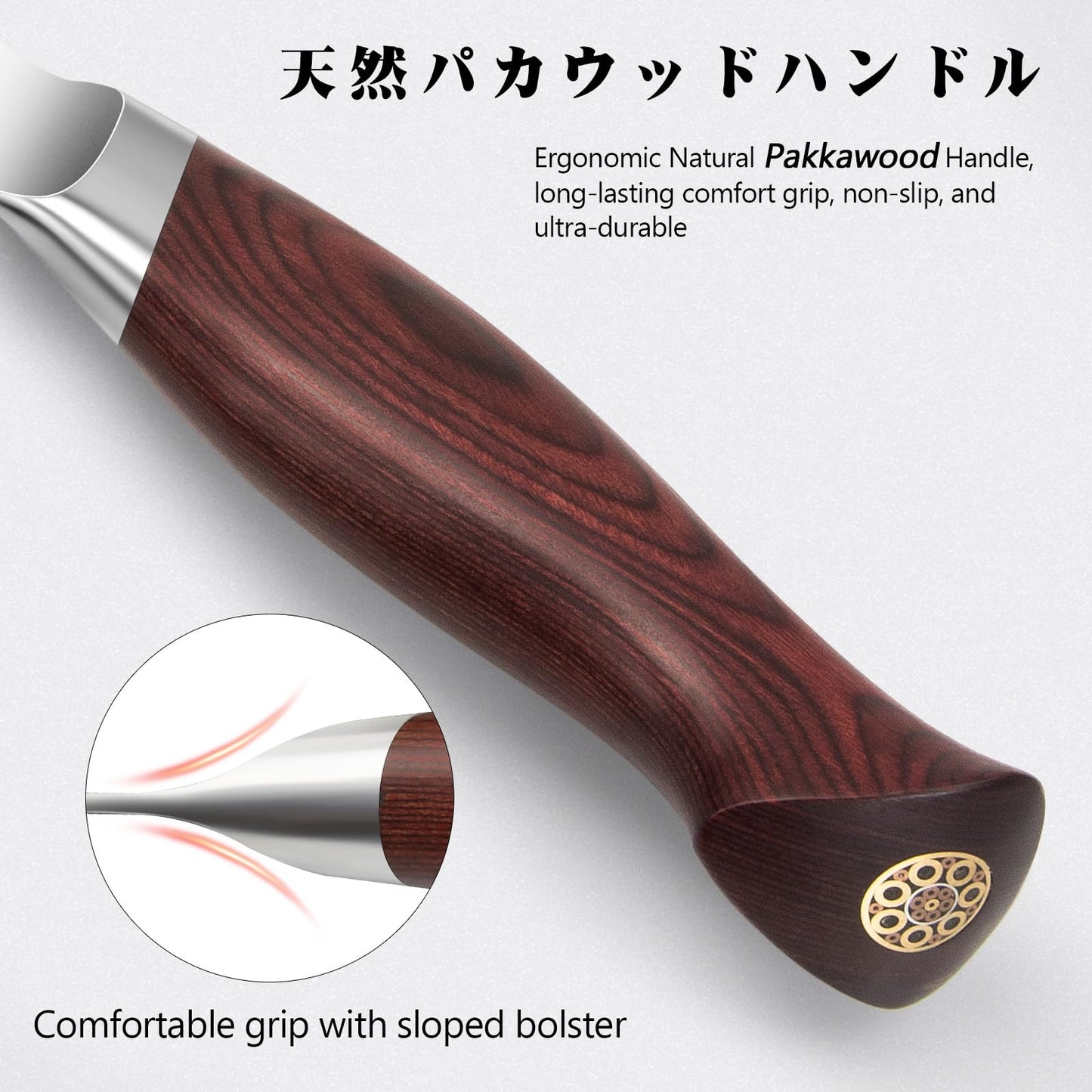 SHAN ZU Utility Knife 6 Inch, High Carbon Japanese 10Cr15Mov Stainless Steel Kitchen Professional Cooking Knife, Ultra Sharp Japanese Knife with Ergonomic Pakkawood Handle