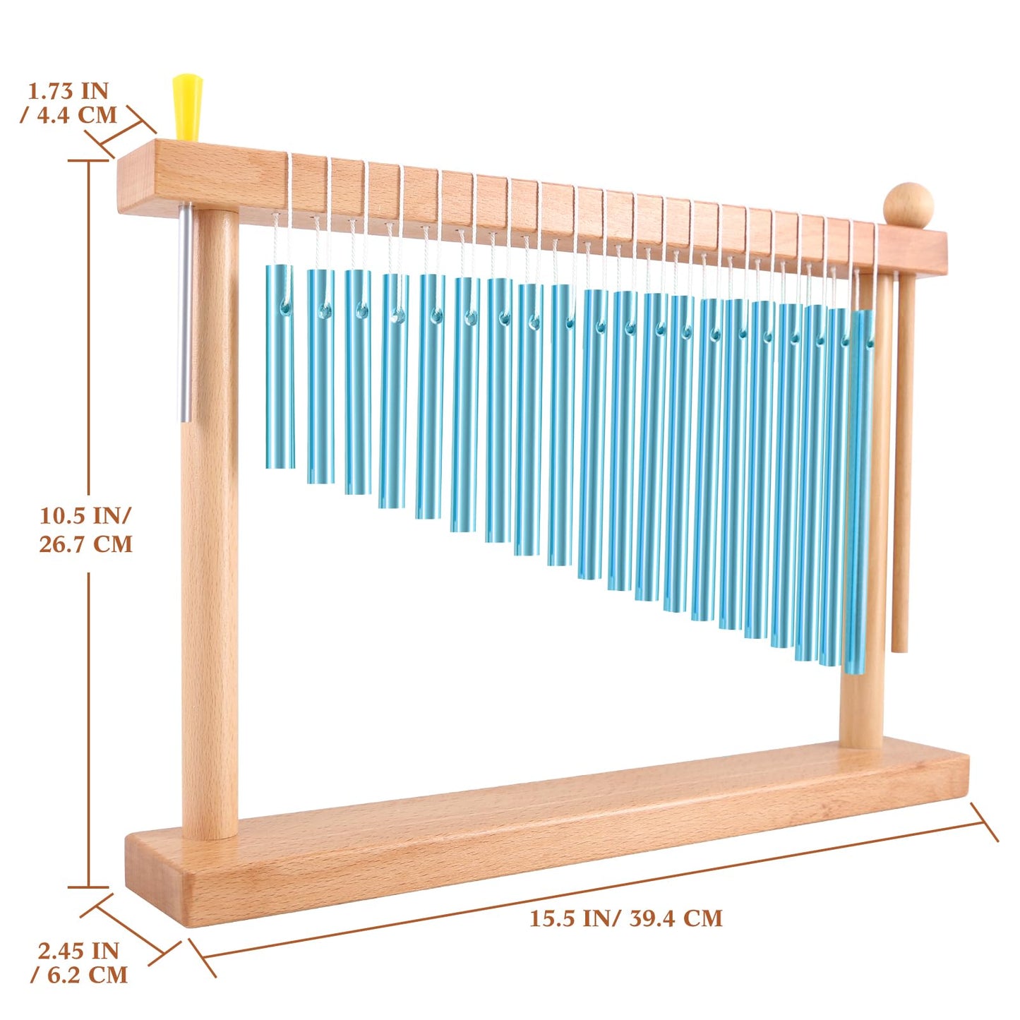 EASTROCK 20 Note Chime Table Wind Chime Bar Percussion Instrument Single Row Chime Hand Chimes Relaxing Meditation Healing Sound Desktop Decoration (Blue)