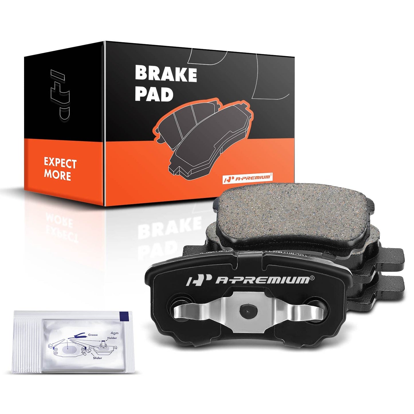 A-Premium Rear Ceramic Disc Brake Pads Set Compatible with Select Mitsubishi, Chrysler, Dodge and Jeep Models - Compass, Patriot, Outlander, Avenger, Caliber, 200, Sebring, Lancer